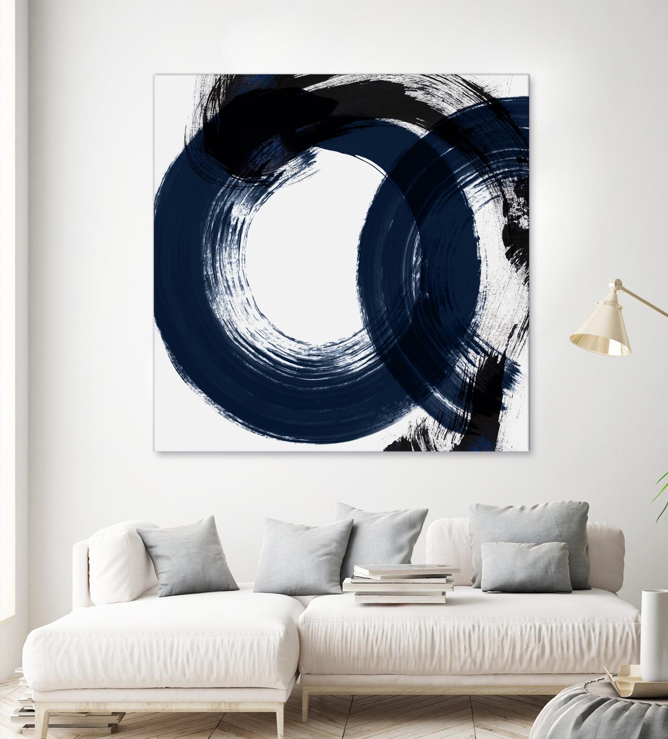 Deep Eternity by Isabelle Z on GIANT ART - blue black & white round