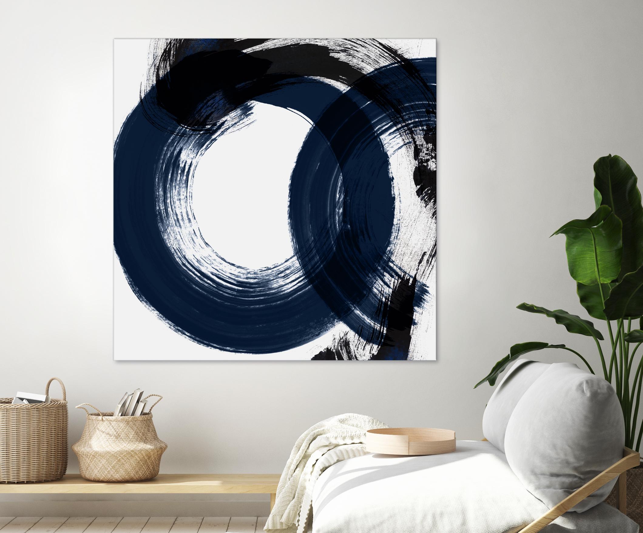 Deep Eternity by Isabelle Z on GIANT ART - blue black & white round