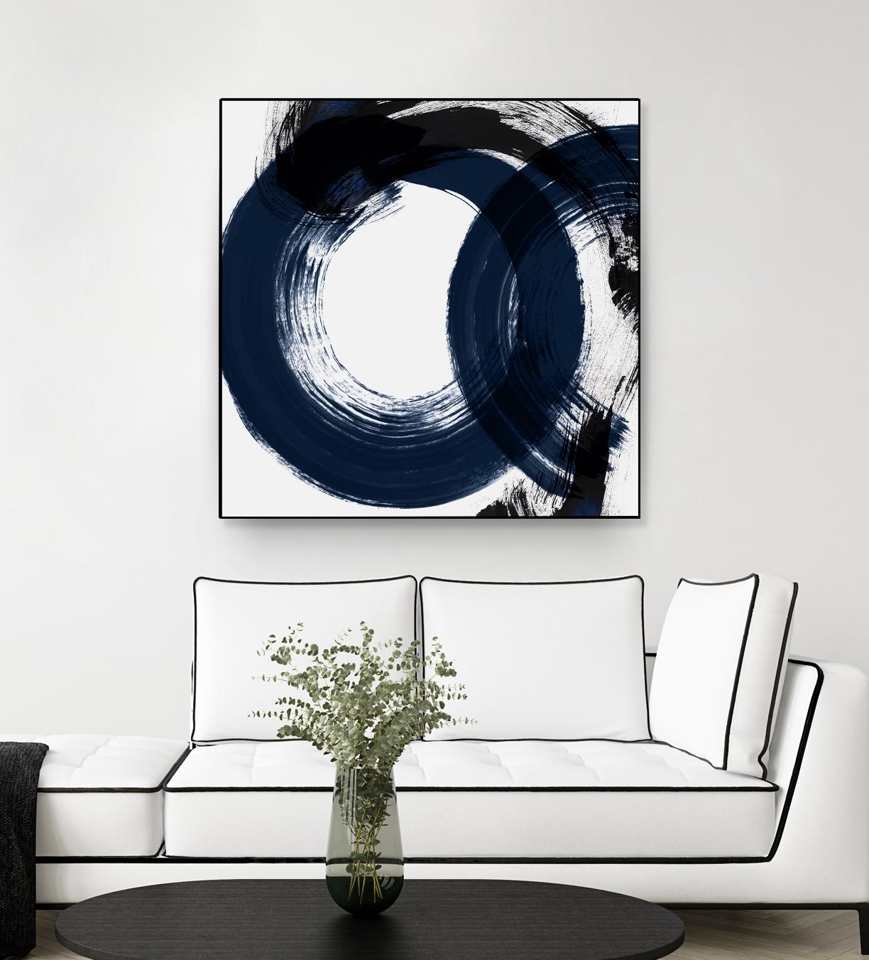 Deep Eternity by Isabelle Z on GIANT ART - blue black & white round