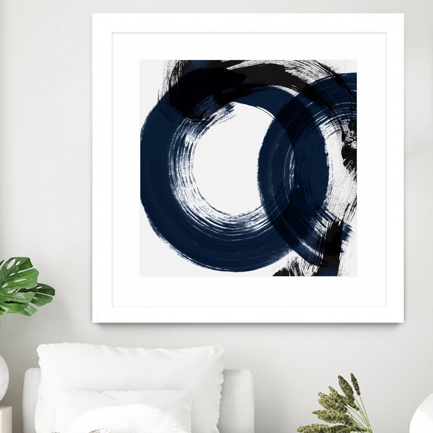 Deep Eternity by Isabelle Z on GIANT ART - blue black & white round