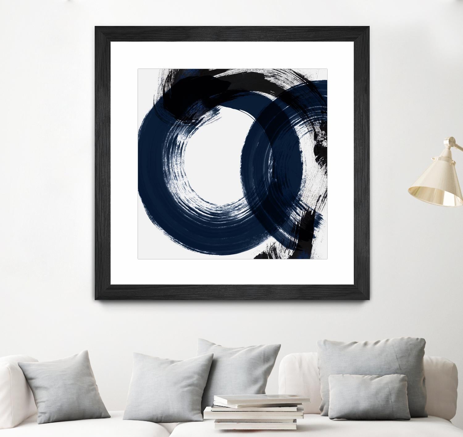 Deep Eternity by Isabelle Z on GIANT ART - blue black & white round