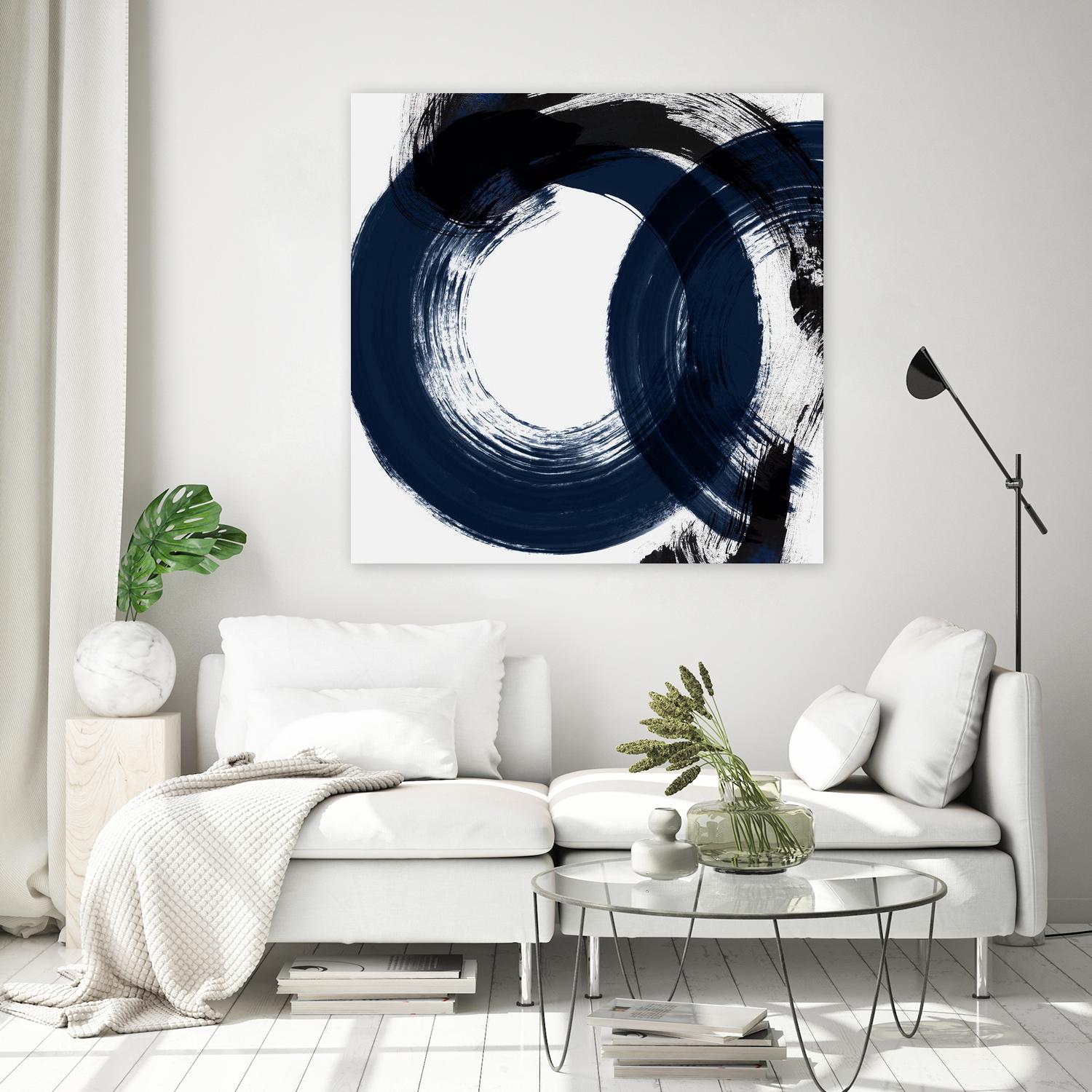 Deep Eternity by Isabelle Z on GIANT ART - blue black & white round