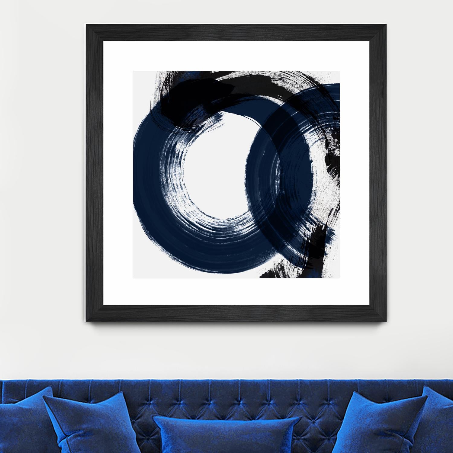 Deep Eternity by Isabelle Z on GIANT ART - blue black & white round