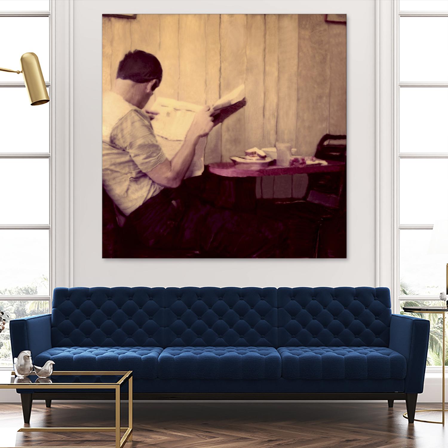 Reading Man by Joe Gemignani on GIANT ART - beige photo art