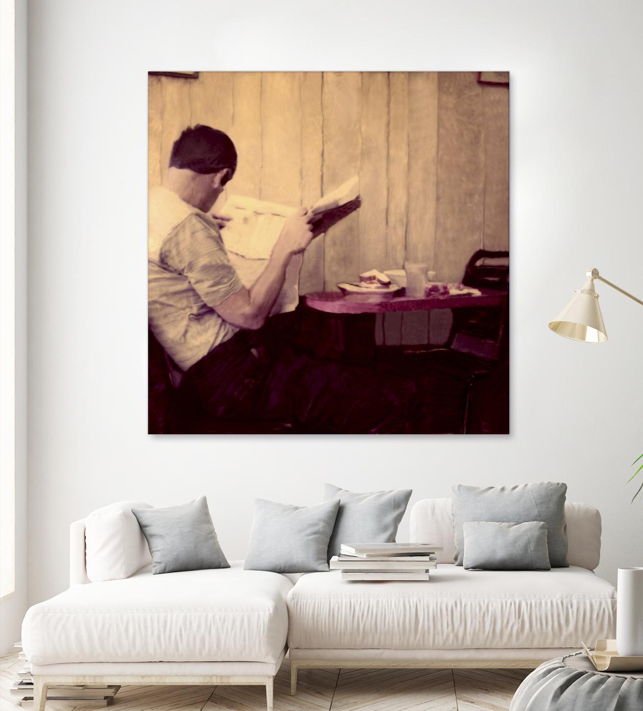 Reading Man by Joe Gemignani on GIANT ART - beige photo art