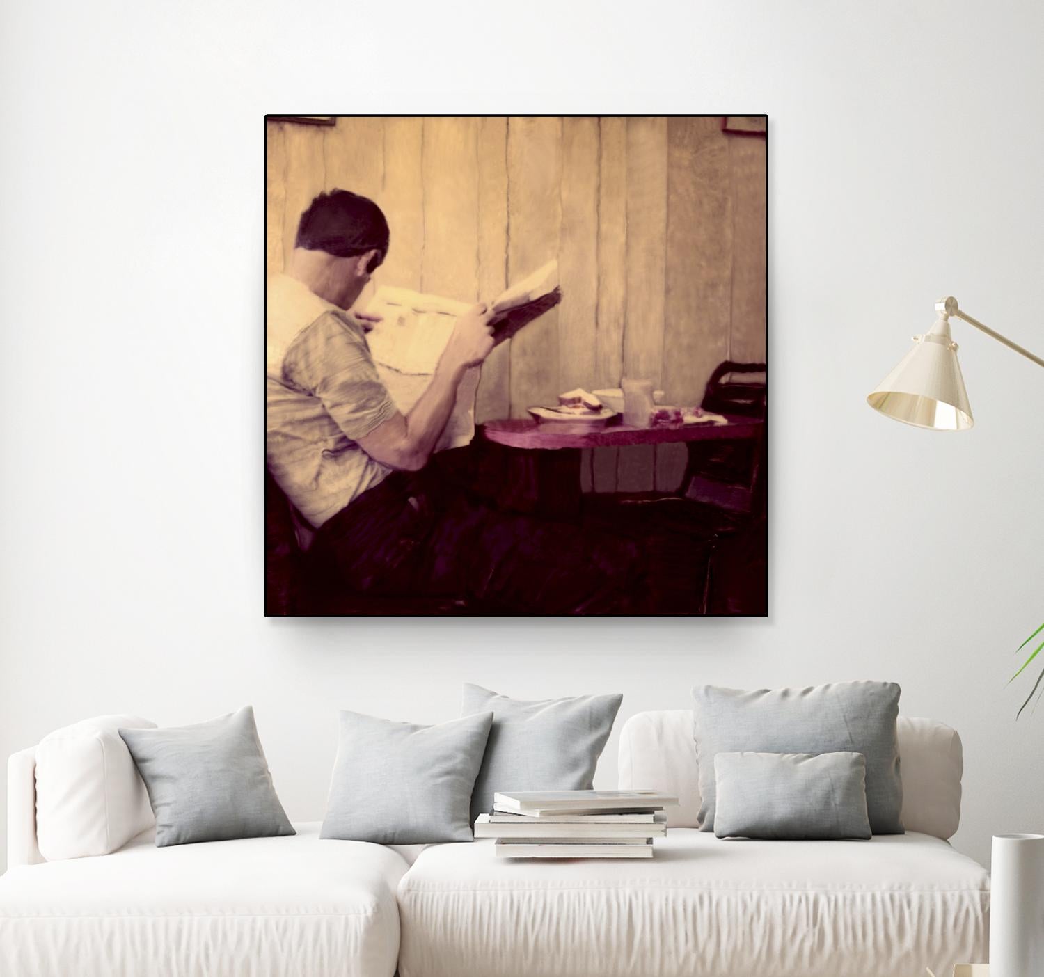Reading Man by Joe Gemignani on GIANT ART - beige photo art