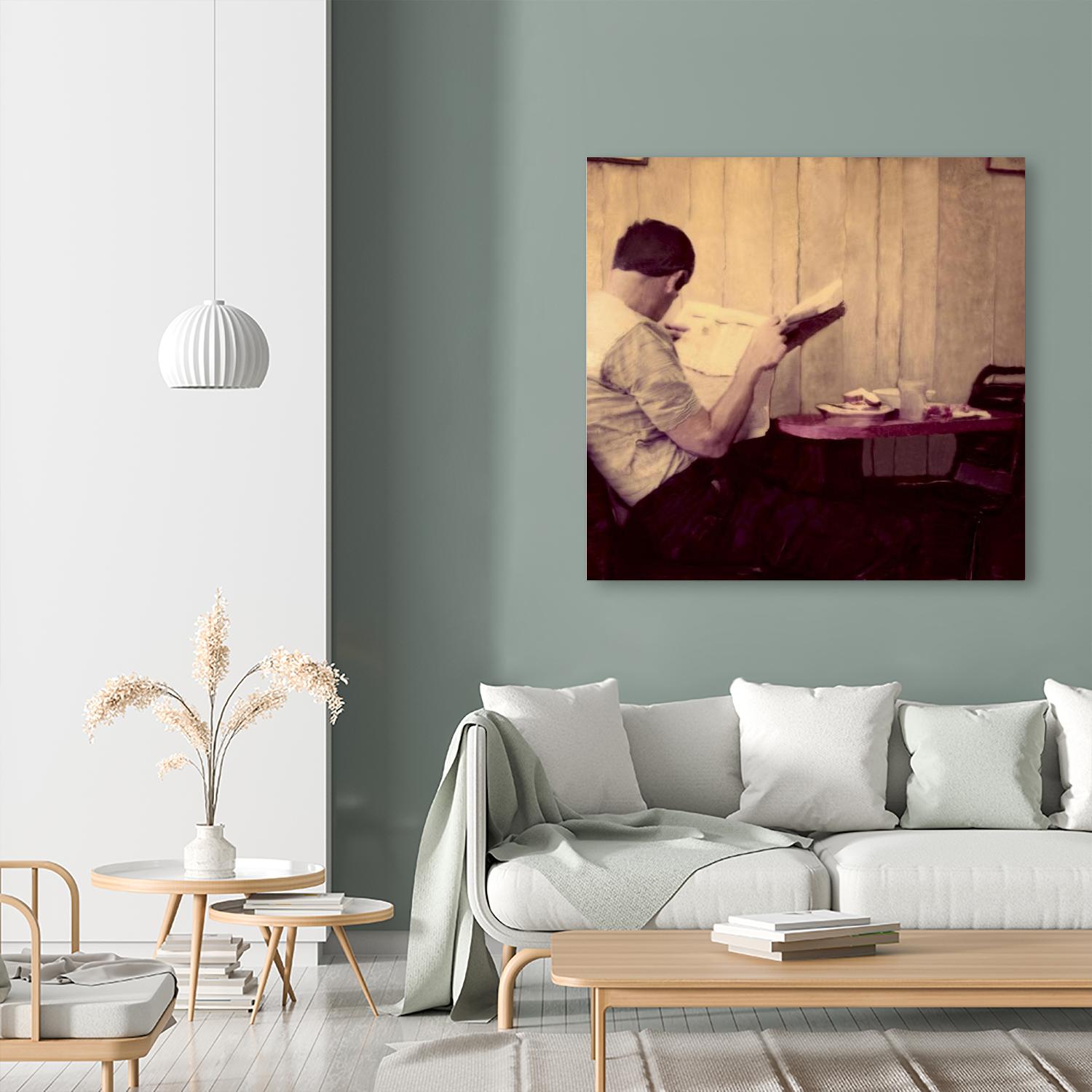 Reading Man by Joe Gemignani on GIANT ART - beige photo art