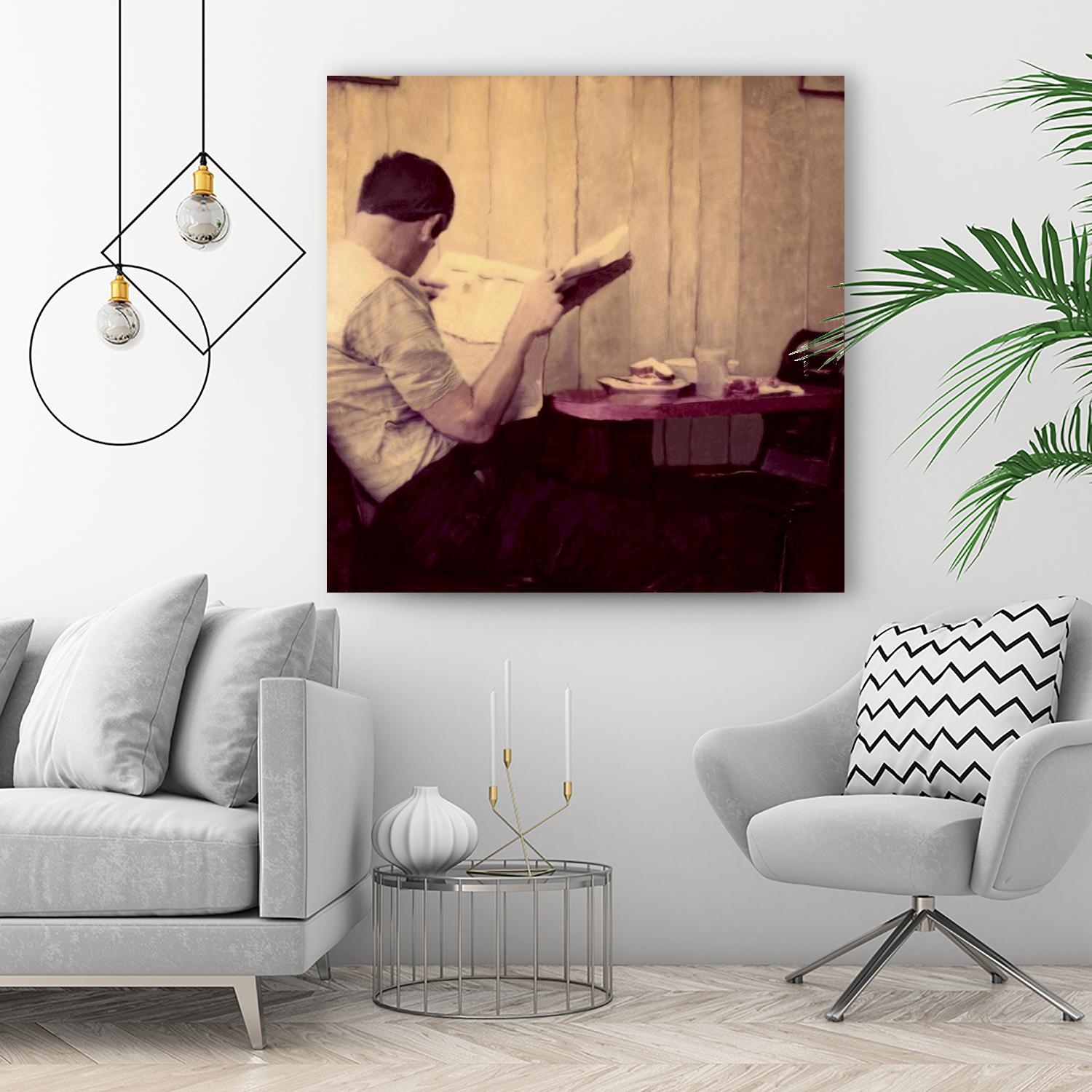 Reading Man by Joe Gemignani on GIANT ART - beige photo art