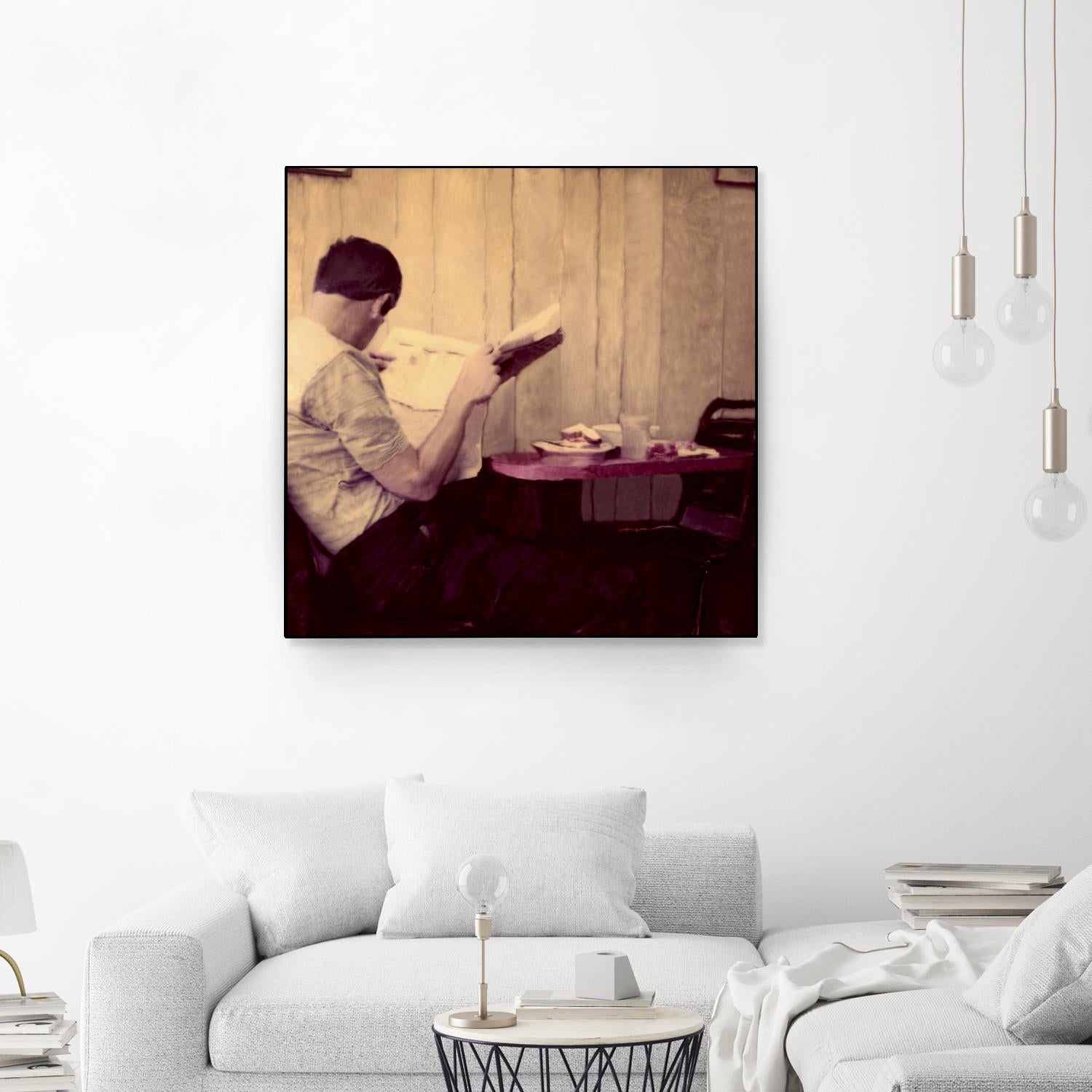 Reading Man by Joe Gemignani on GIANT ART - beige photo art