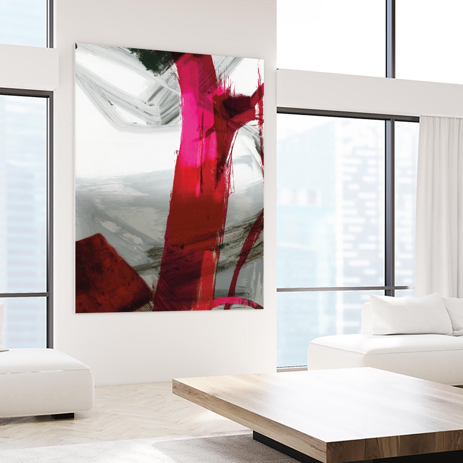 Fuschia I by PI Studio on GIANT ART - grey abstract