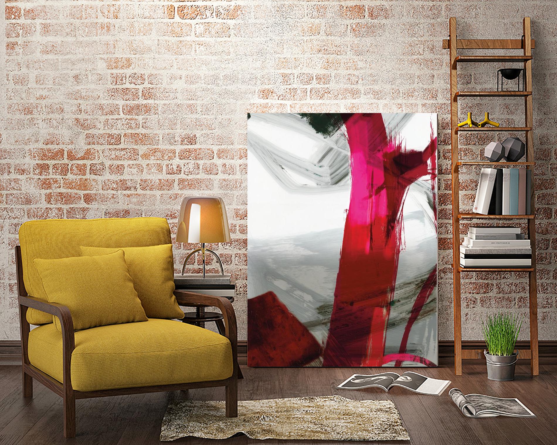 Fuschia I by PI Studio on GIANT ART - grey abstract
