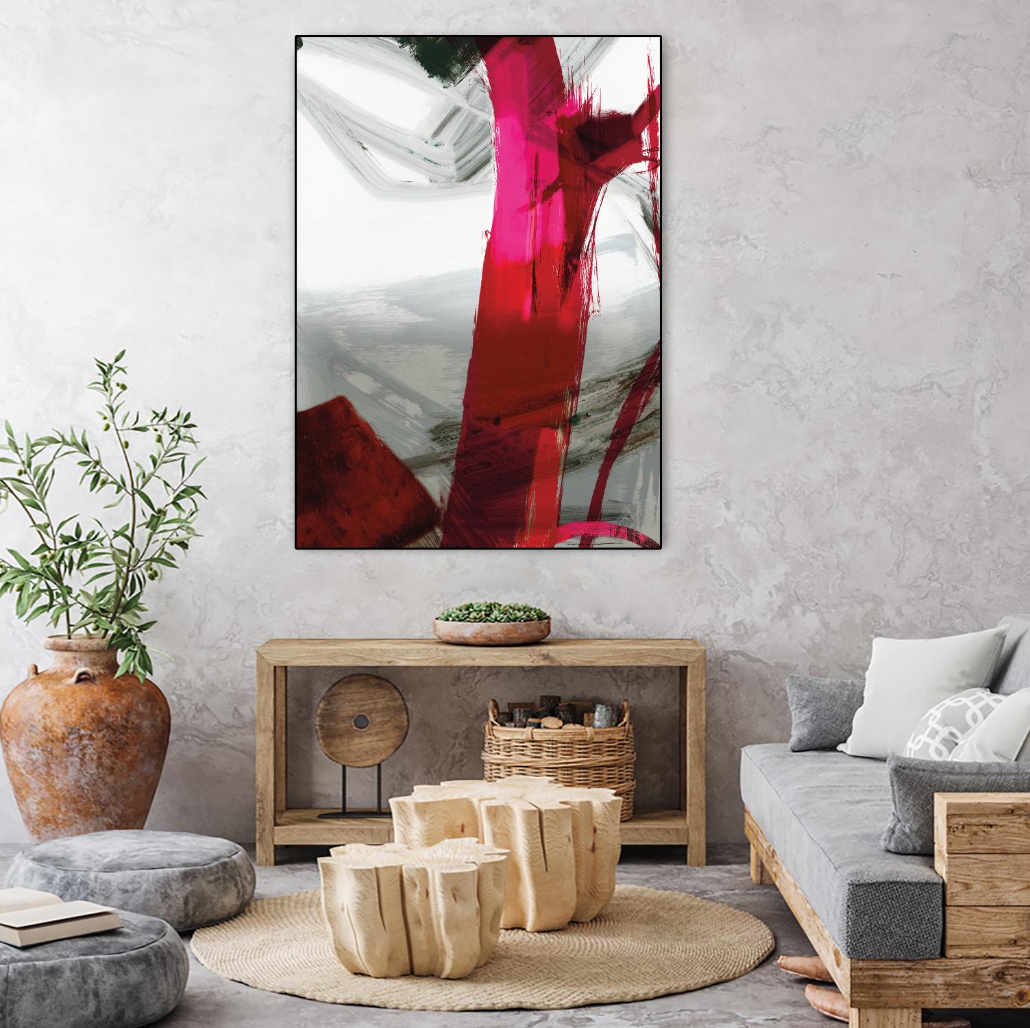 Fuschia I by PI Studio on GIANT ART - grey abstract