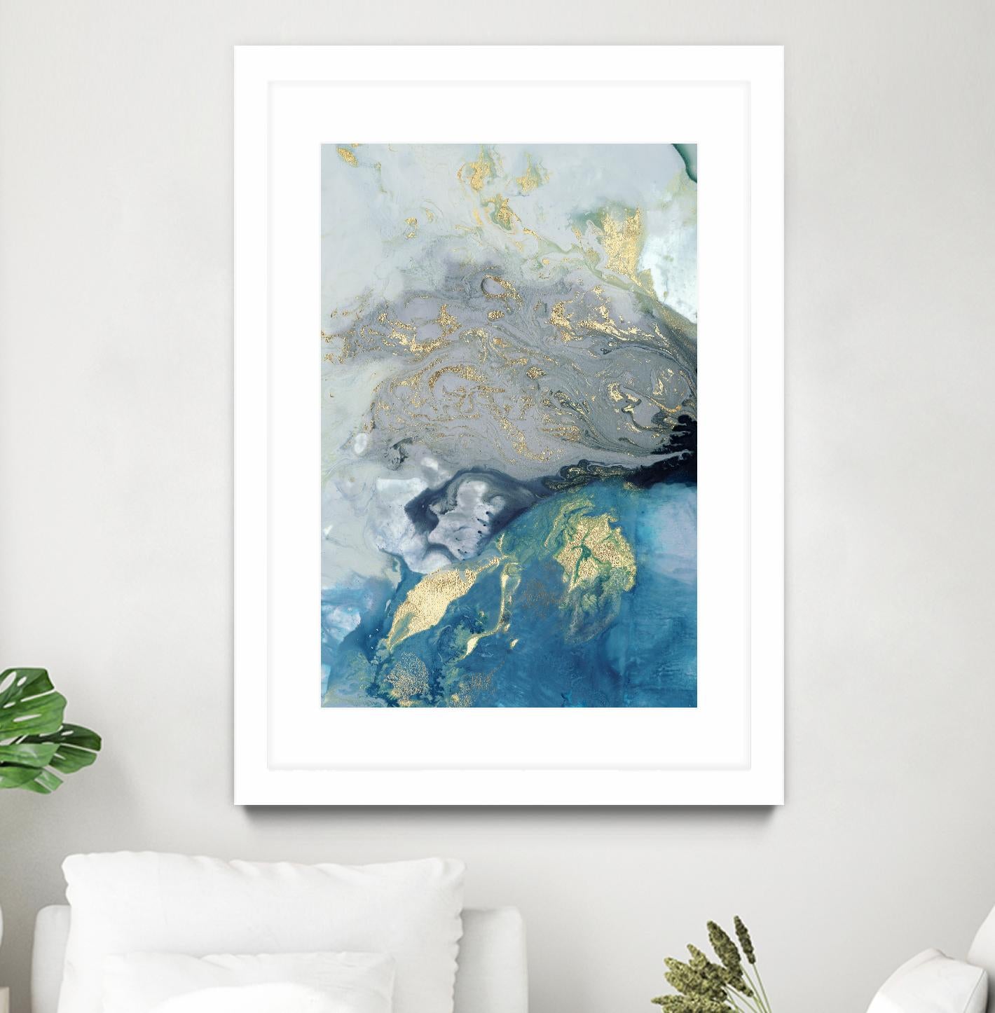 Ocean Splash I by PI Studio on GIANT ART - blue abstract