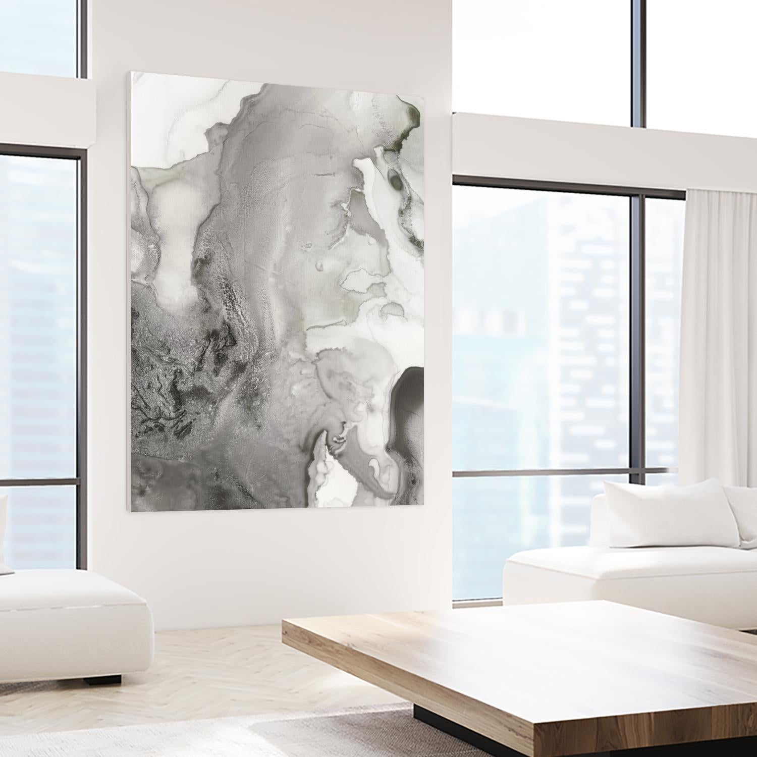 Mint Bubbles III Grey Version by PI Studio on GIANT ART - white abstract