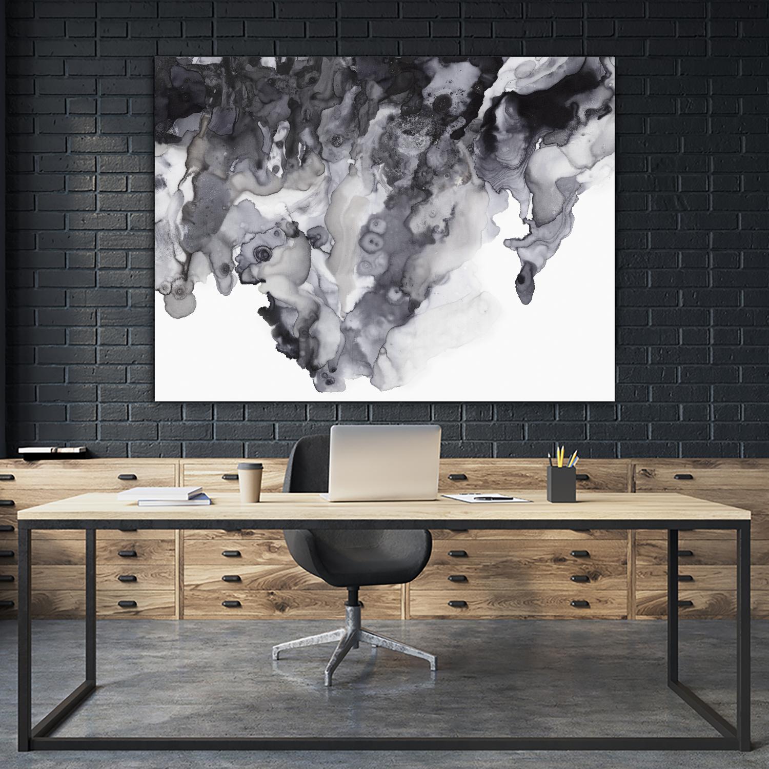Black Drip by PI Studio on GIANT ART - white abstract