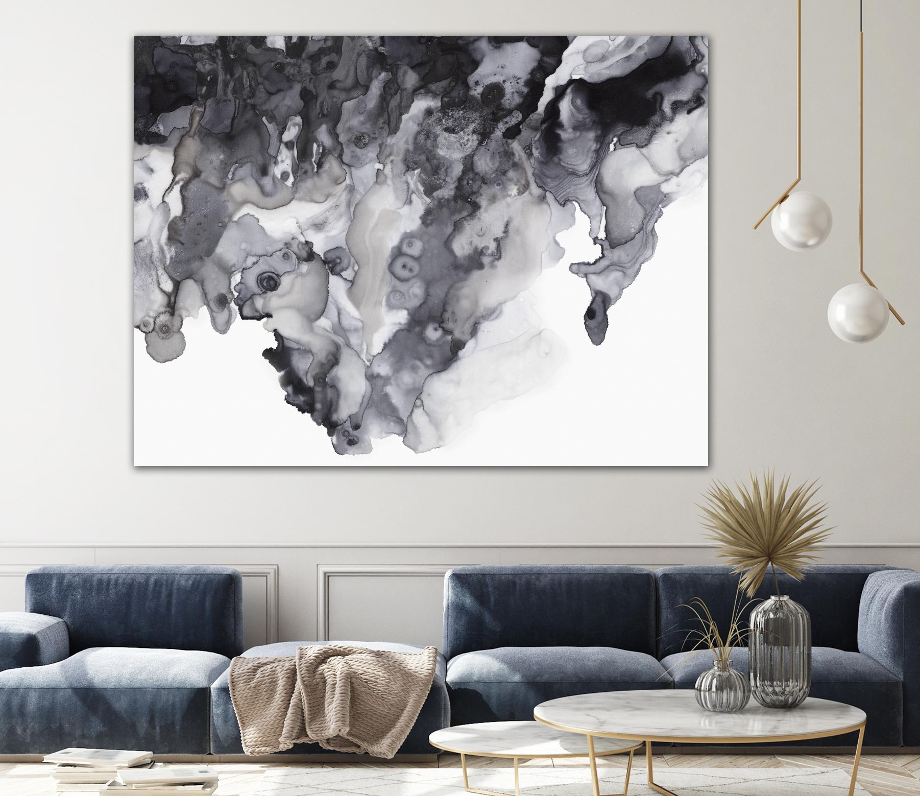 Black Drip by PI Studio on GIANT ART - white abstract