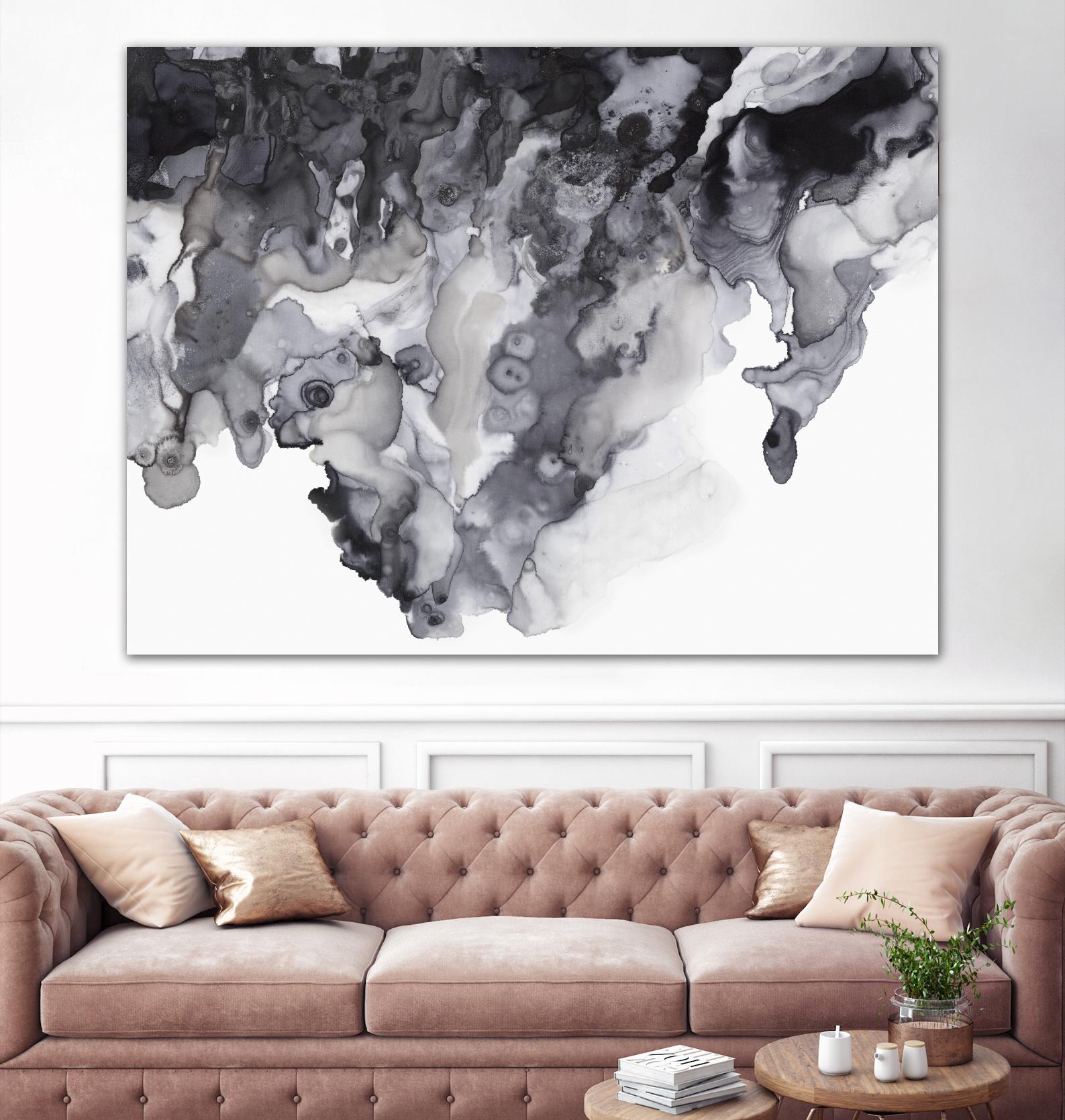Black Drip by PI Studio on GIANT ART - white abstract