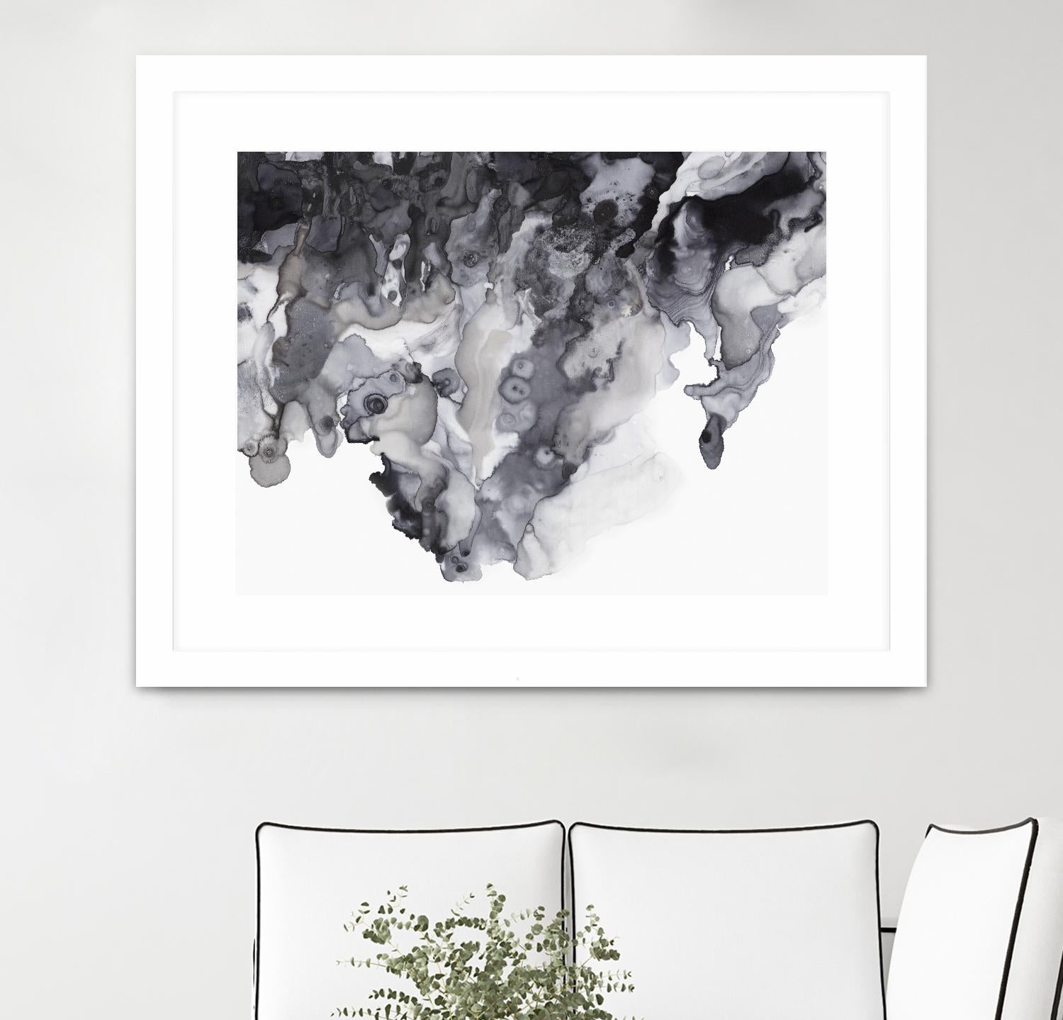 Black Drip by PI Studio on GIANT ART - white abstract