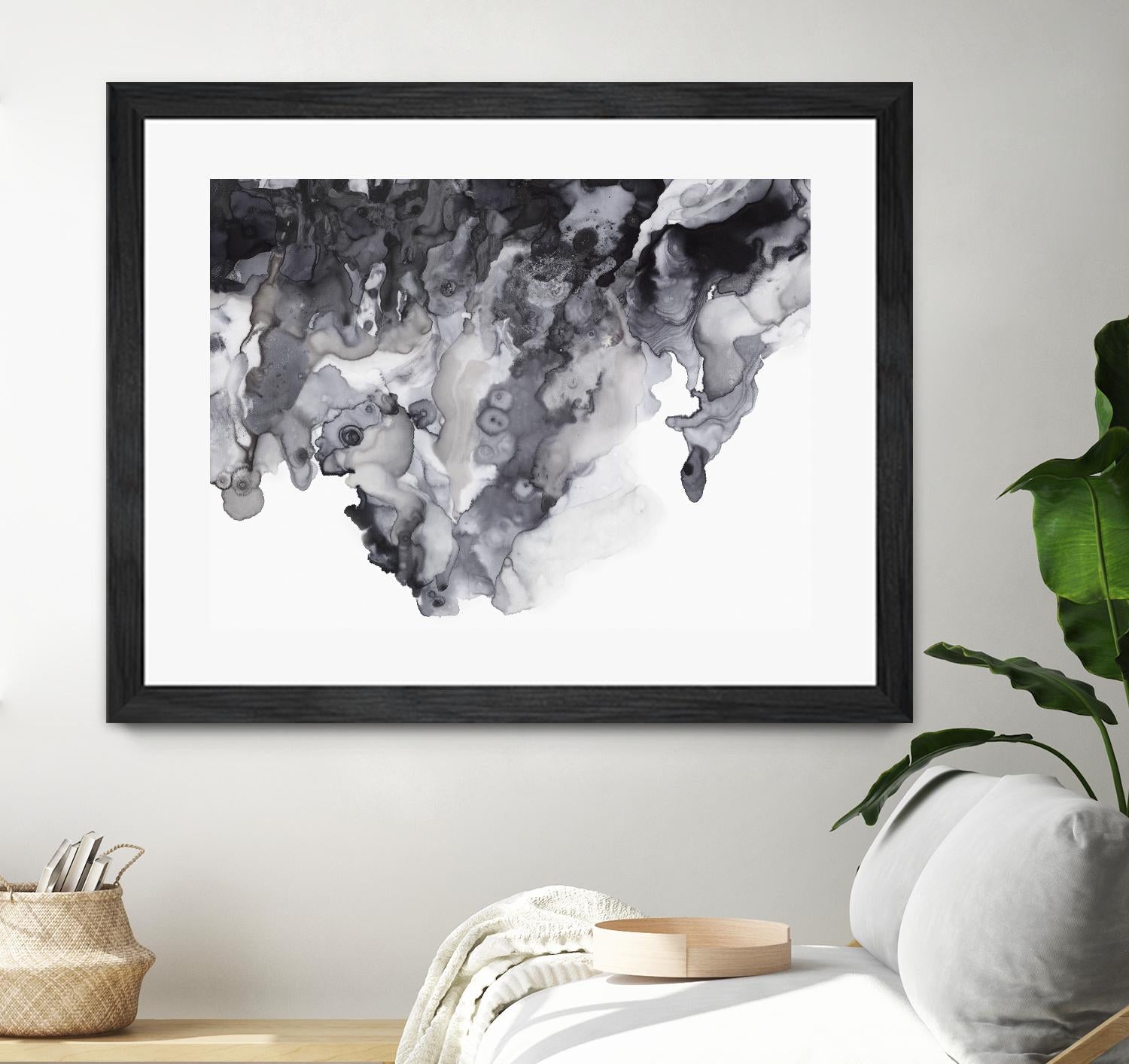 Black Drip by PI Studio on GIANT ART - white abstract