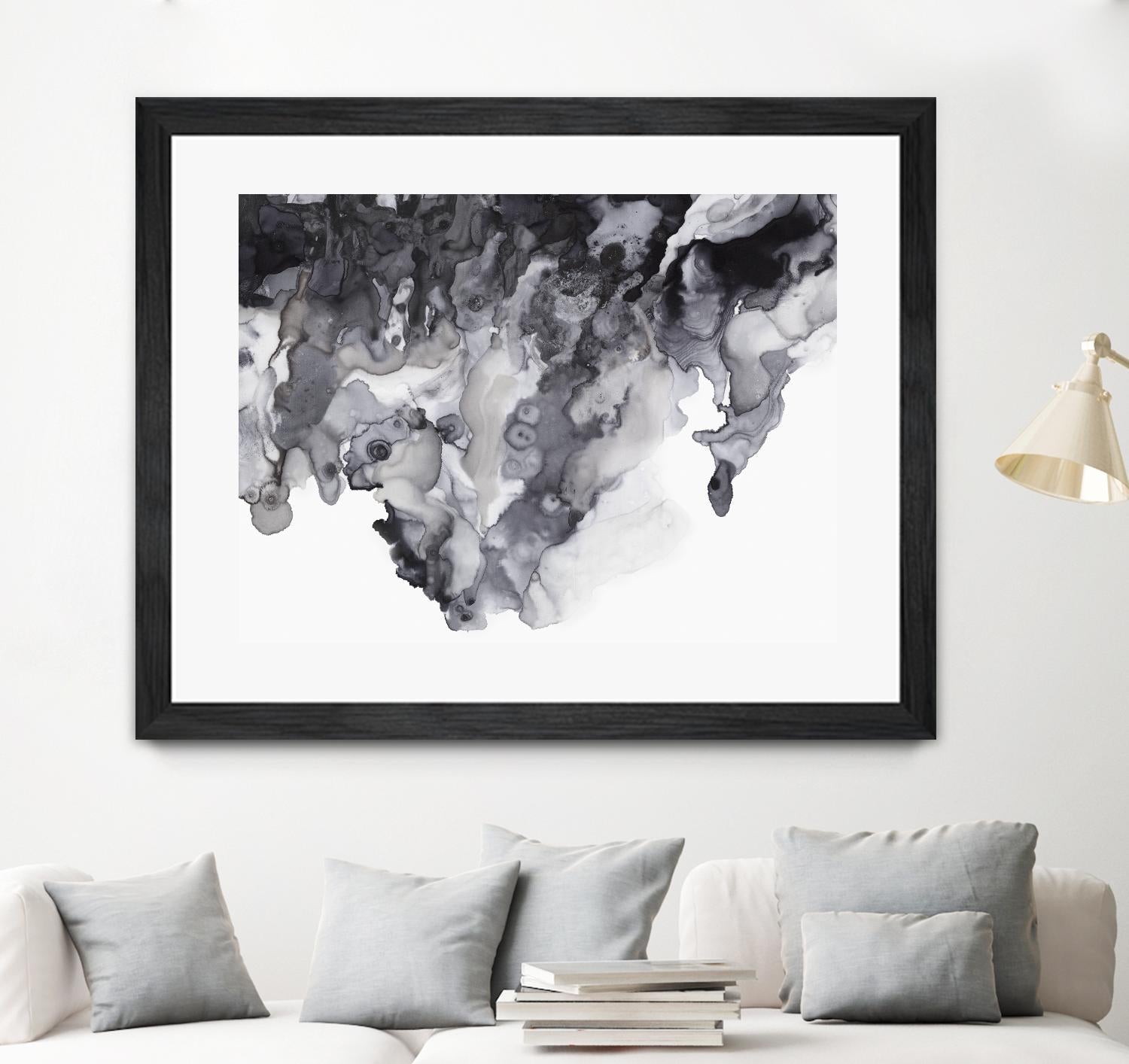 Black Drip by PI Studio on GIANT ART - white abstract