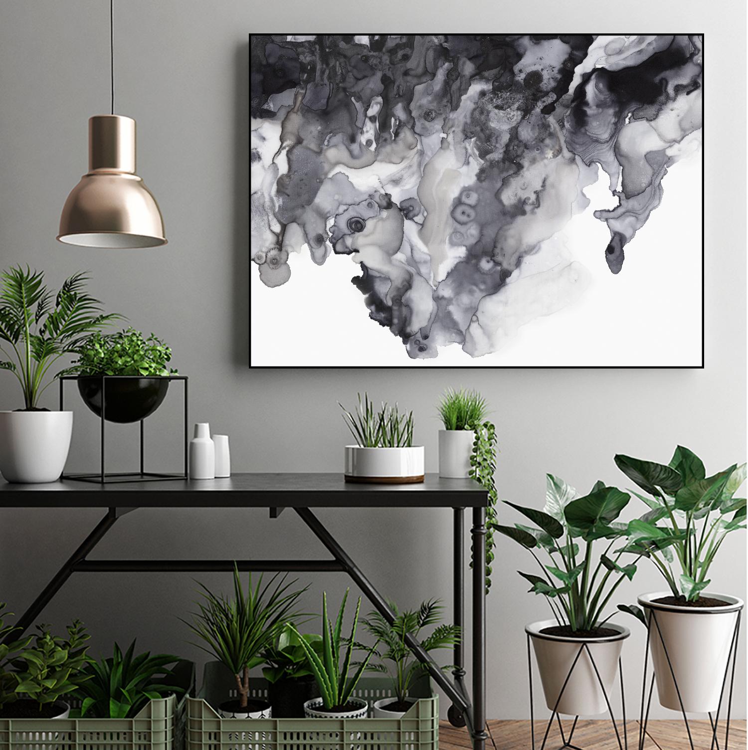 Black Drip by PI Studio on GIANT ART - white abstract