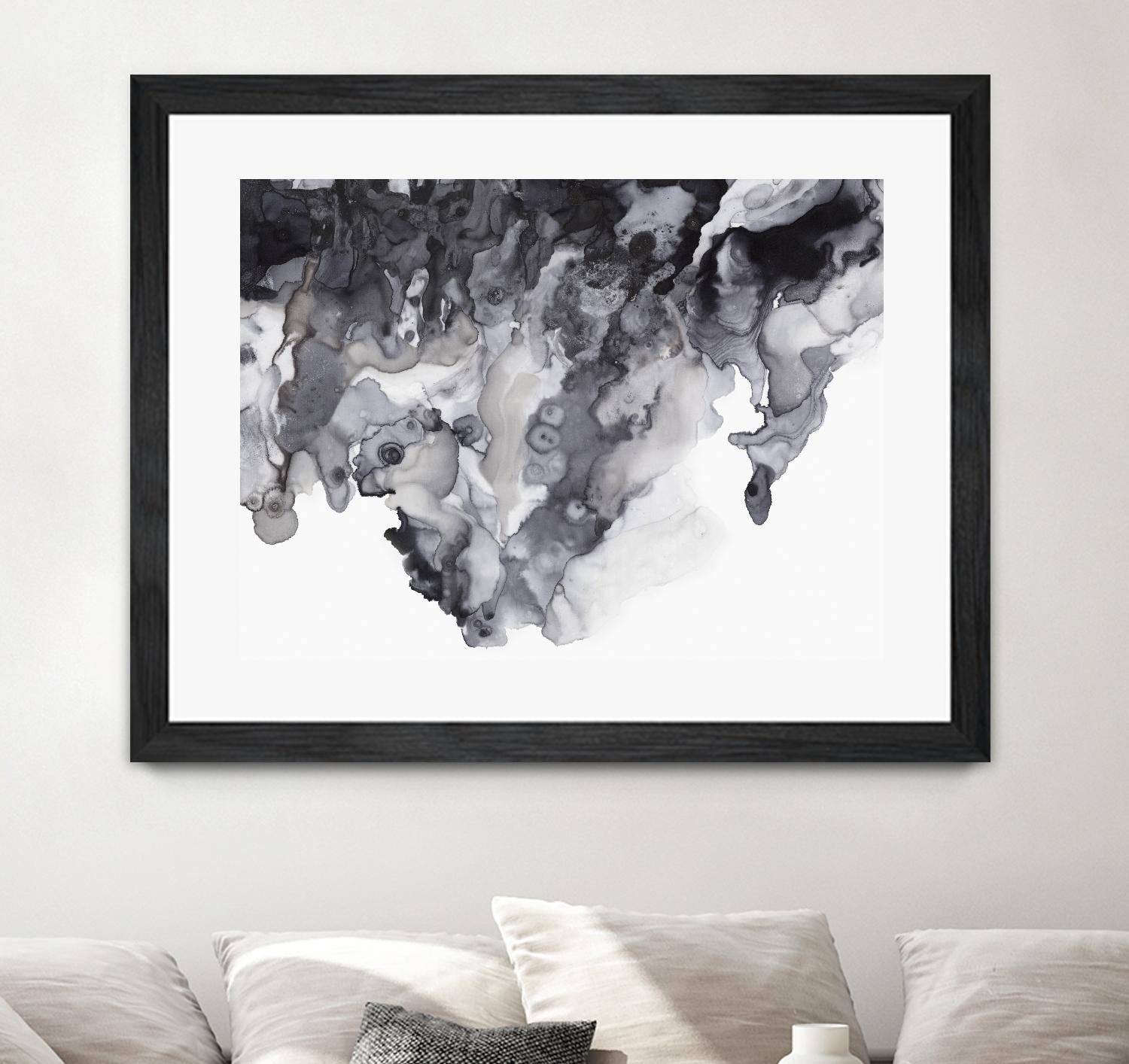 Black Drip by PI Studio on GIANT ART - white abstract