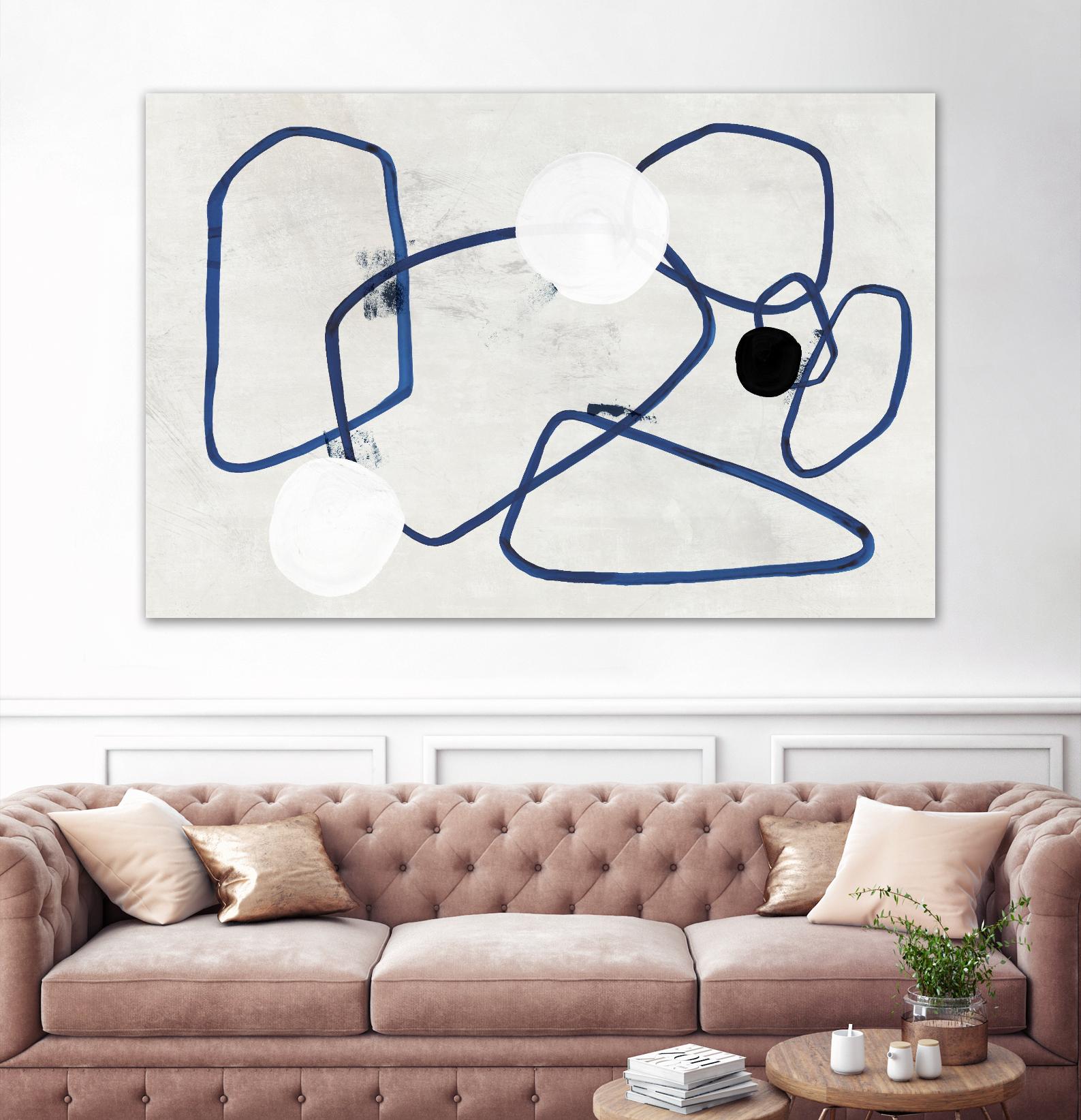 Midblue II by PI Studio on GIANT ART - blue shapes abstract