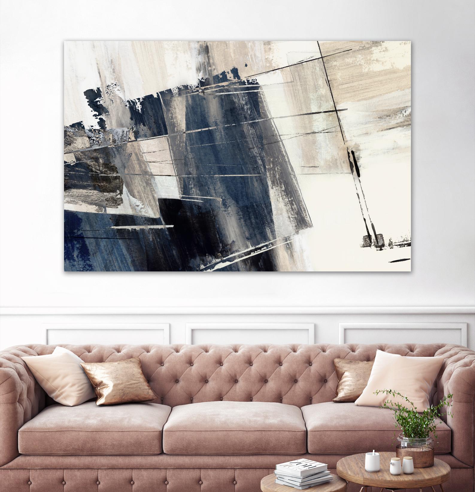 Forward Blue by PI Studio on GIANT ART - beige abstract painting