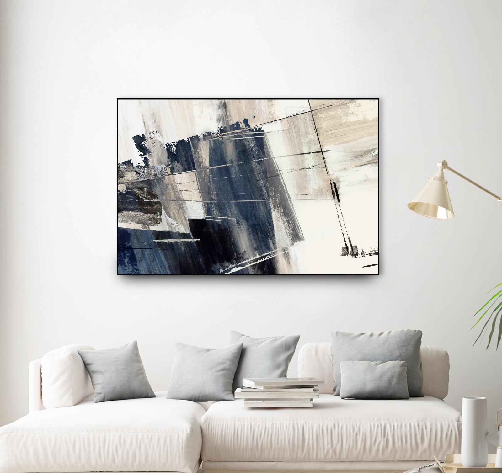 Forward Blue by PI Studio on GIANT ART - beige abstract painting