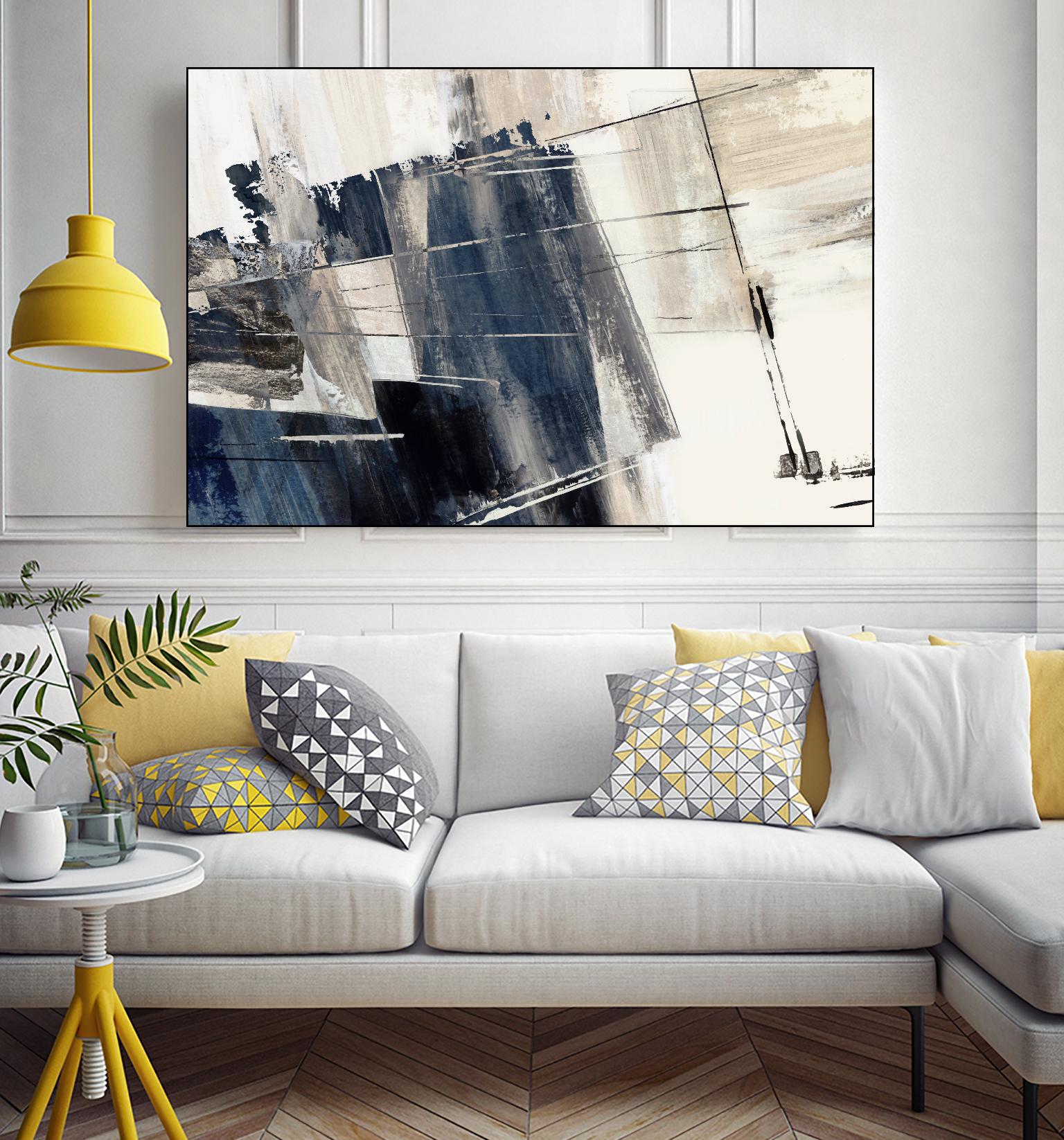 Forward Blue by PI Studio on GIANT ART - beige abstract painting