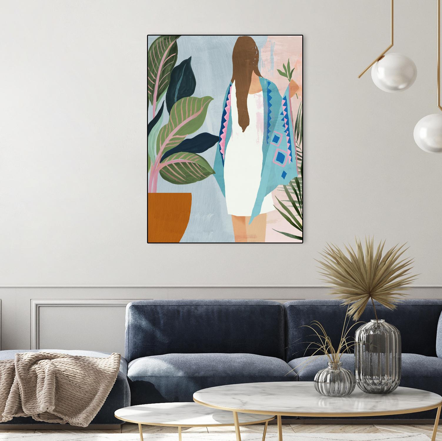 Plant Lady II by Pi Studio on GIANT ART - green botanical fashion