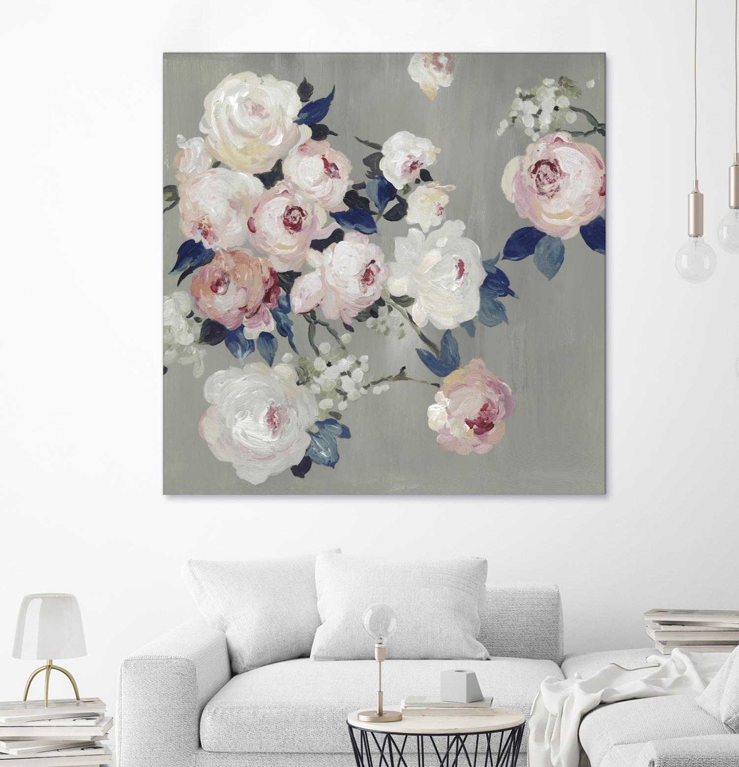 Cobalt Leaves by PI Studio on GIANT ART - white floral flowers