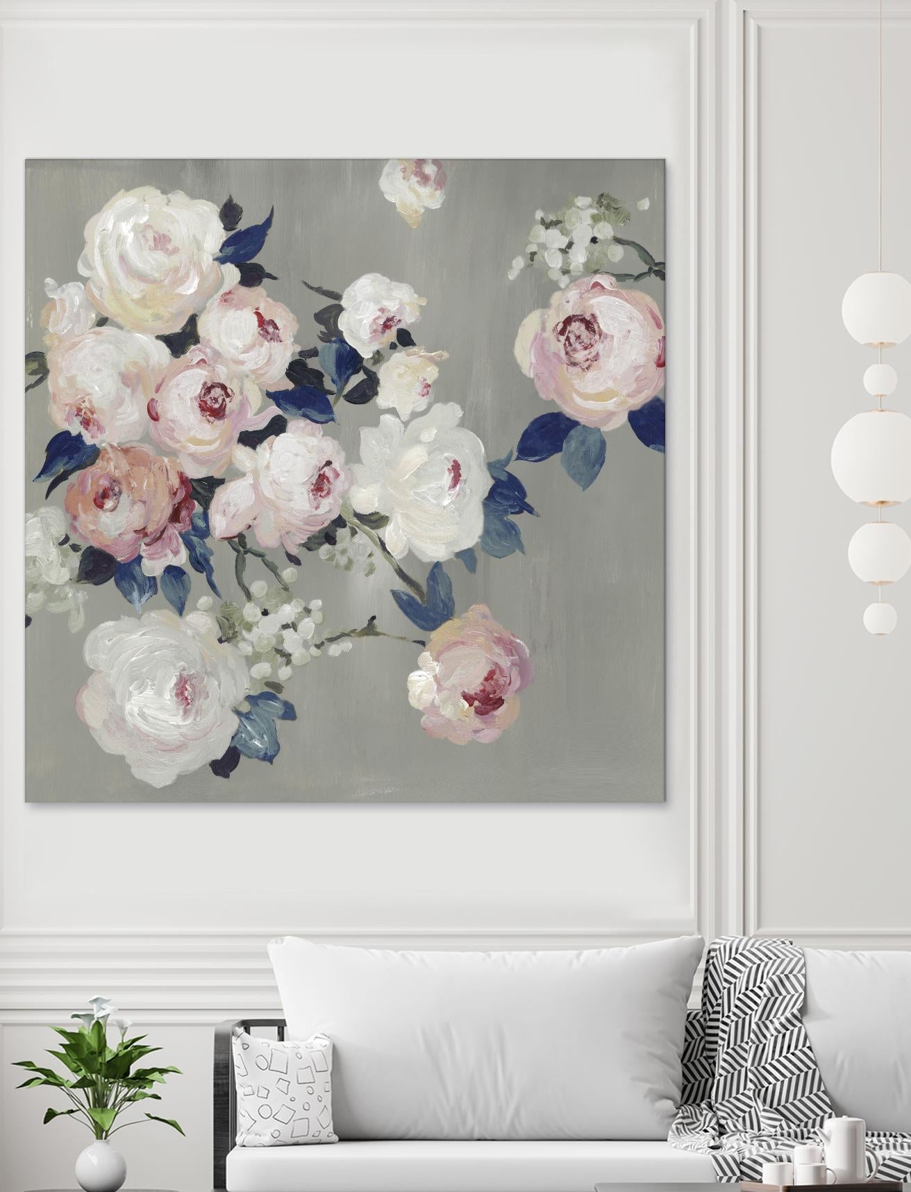 Cobalt Leaves by PI Studio on GIANT ART - white floral flowers