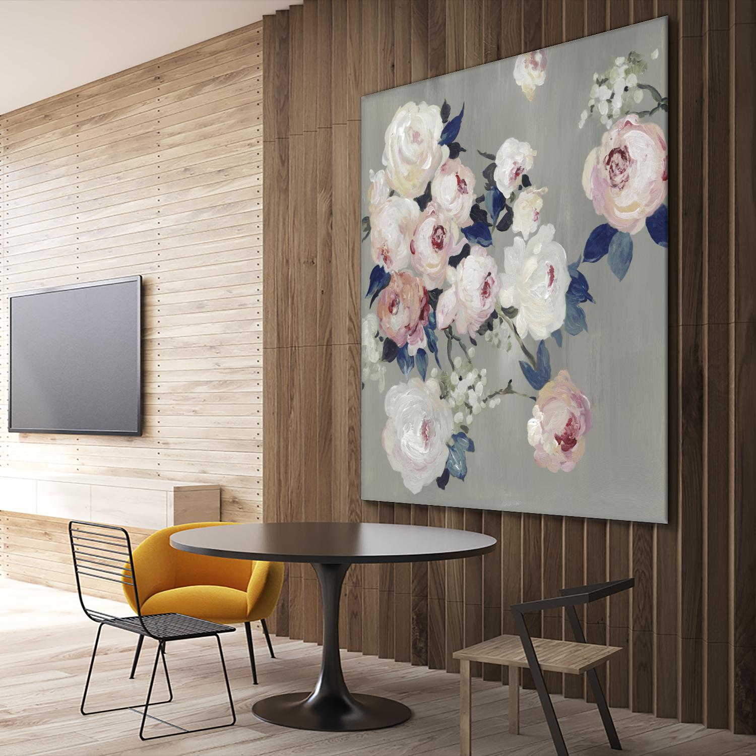 Cobalt Leaves by PI Studio on GIANT ART - white floral flowers