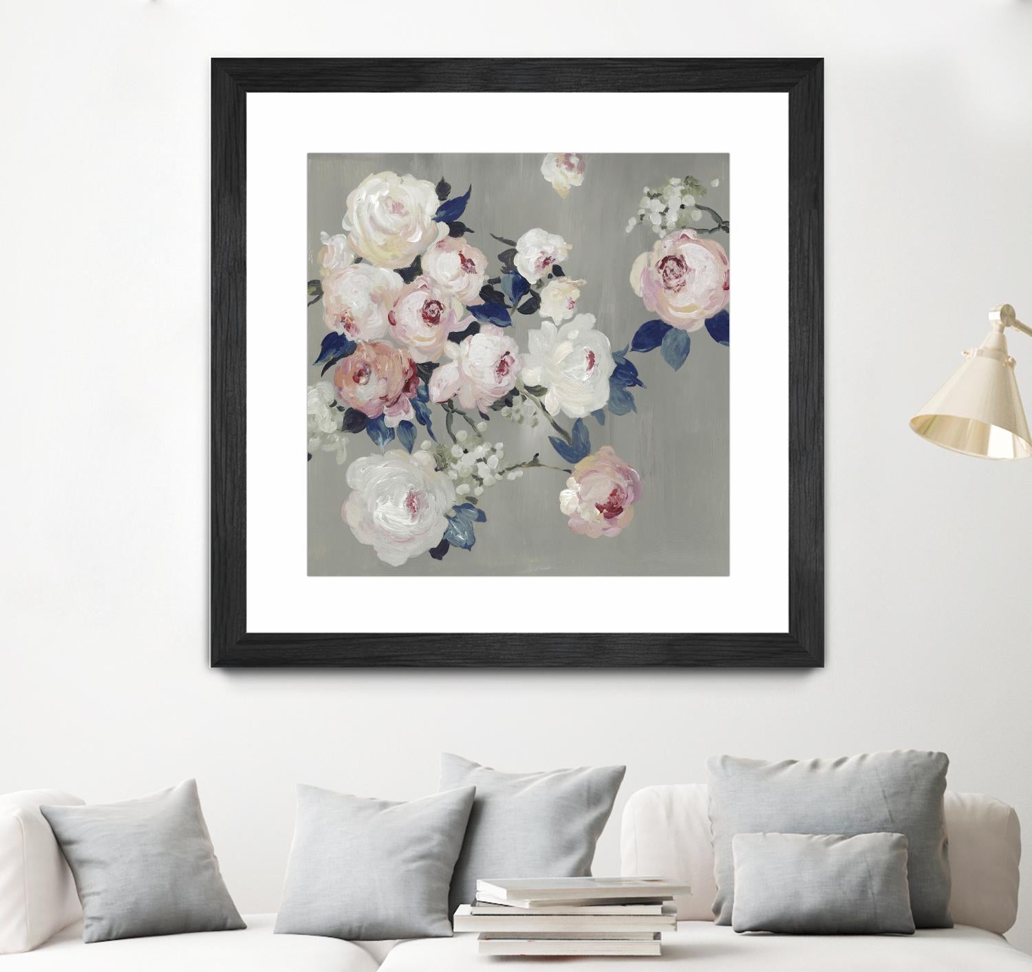 Cobalt Leaves by PI Studio on GIANT ART - white floral flowers
