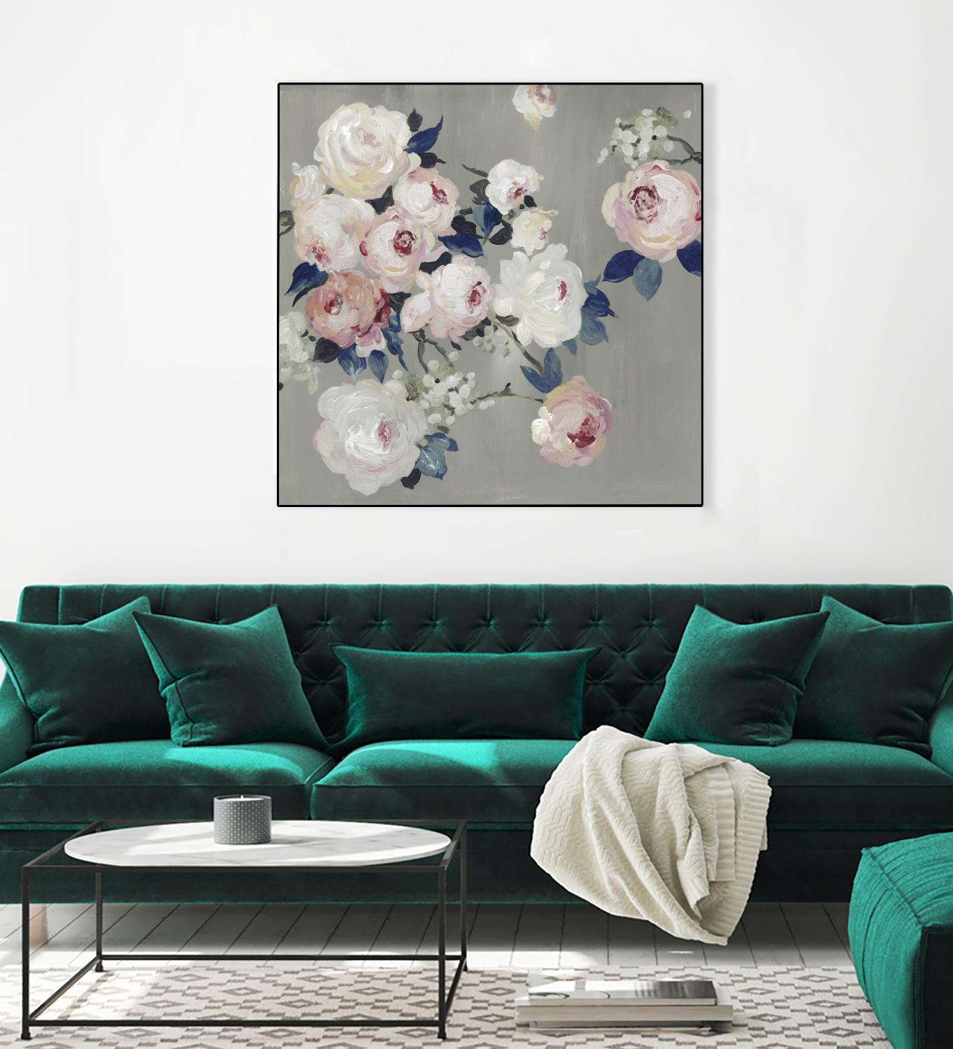 Cobalt Leaves by PI Studio on GIANT ART - white floral flowers