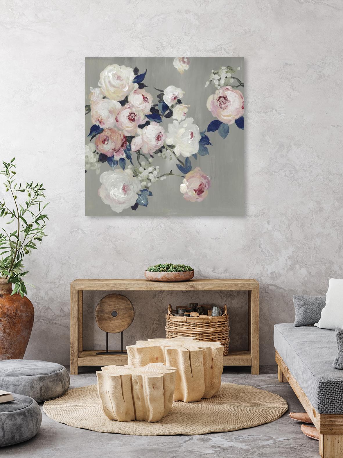 Cobalt Leaves by PI Studio on GIANT ART - white floral flowers