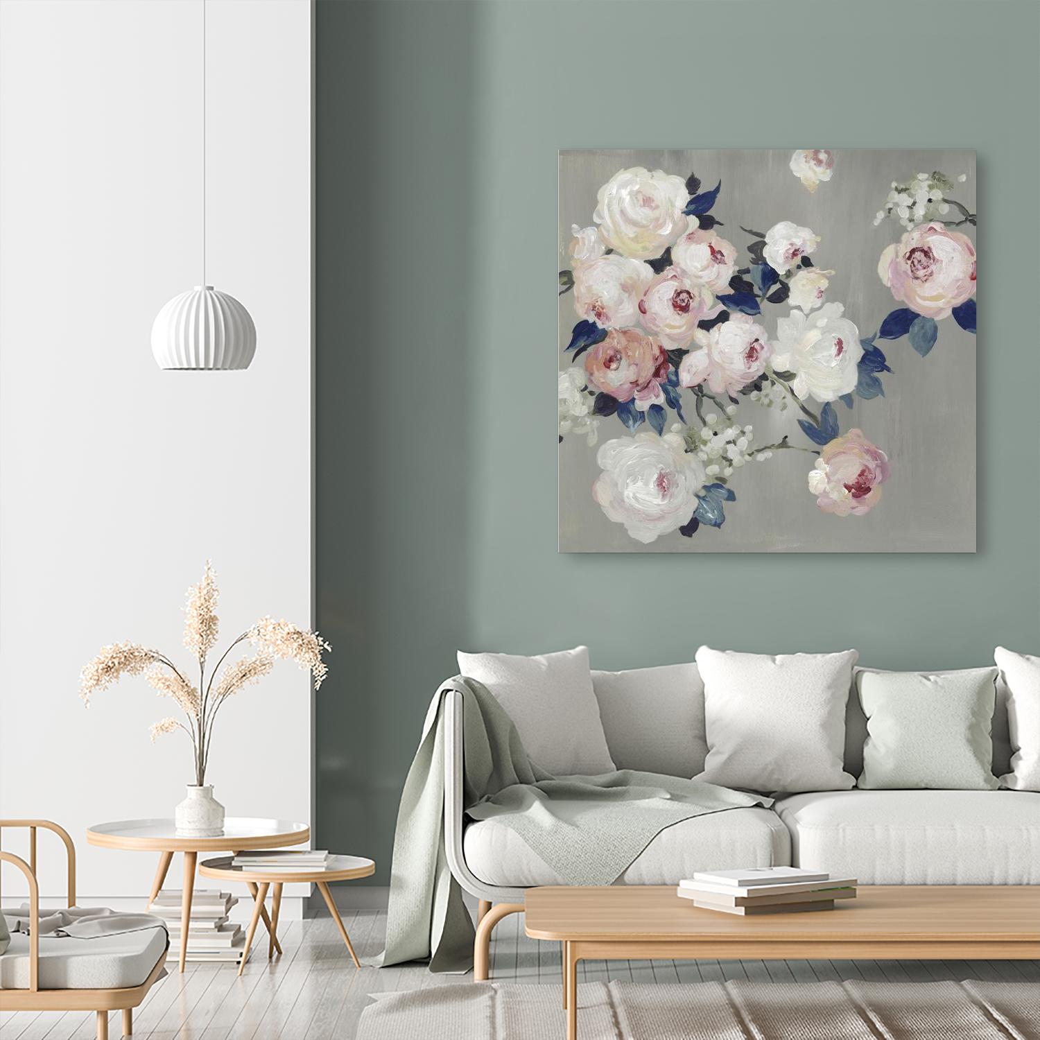 Cobalt Leaves by PI Studio on GIANT ART - white floral flowers
