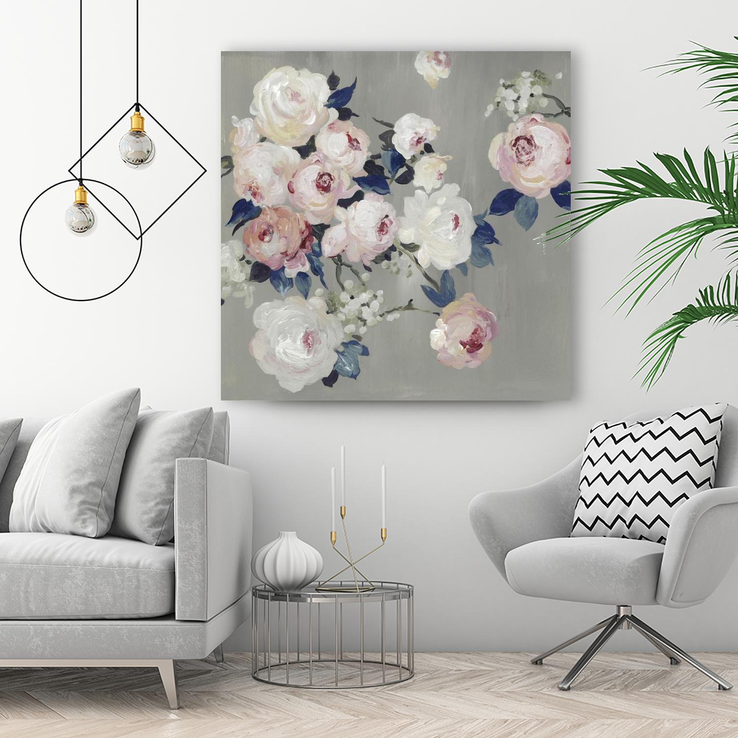 Cobalt Leaves by PI Studio on GIANT ART - white floral flowers
