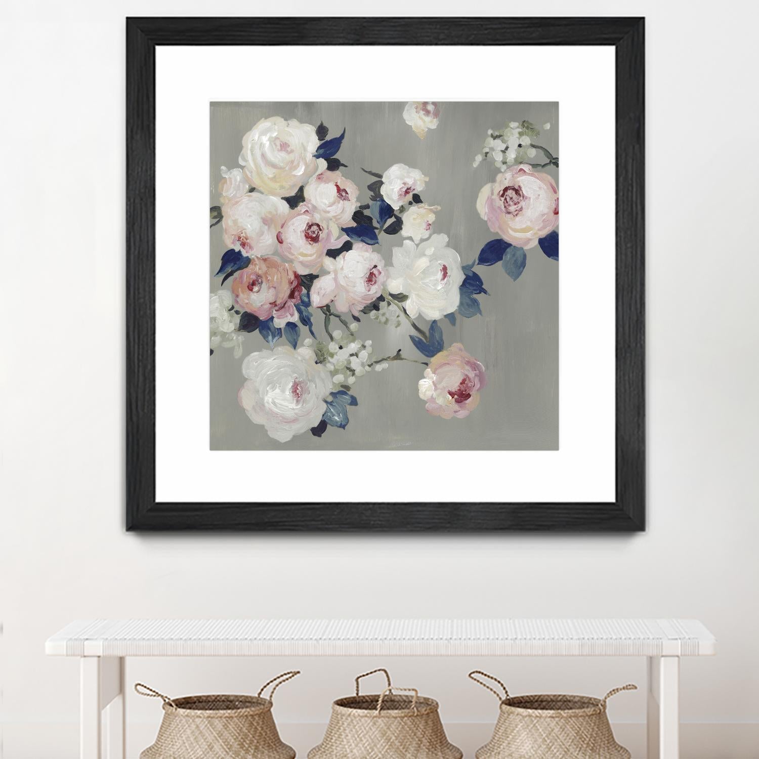 Cobalt Leaves by PI Studio on GIANT ART - white floral flowers