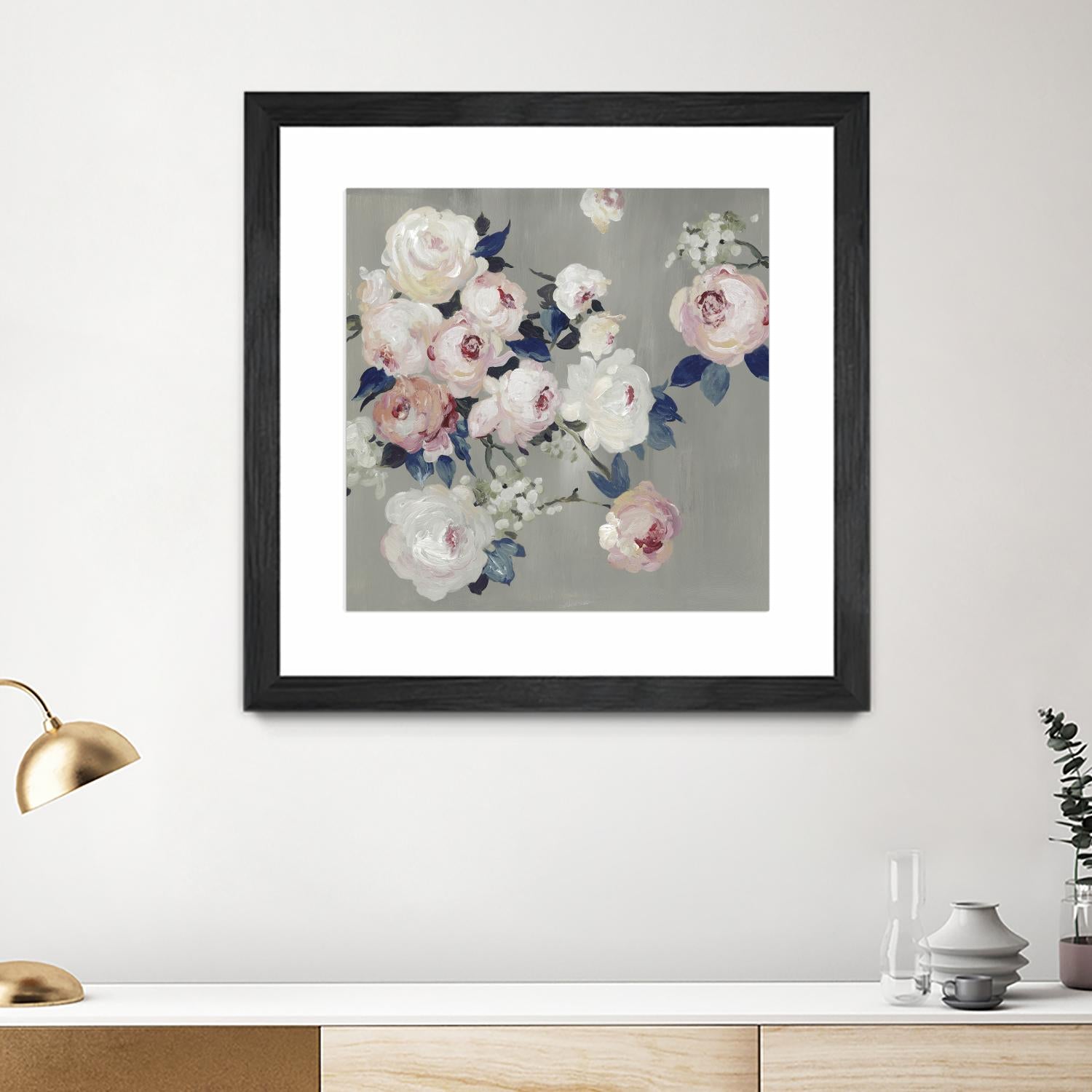 Cobalt Leaves by PI Studio on GIANT ART - white floral flowers