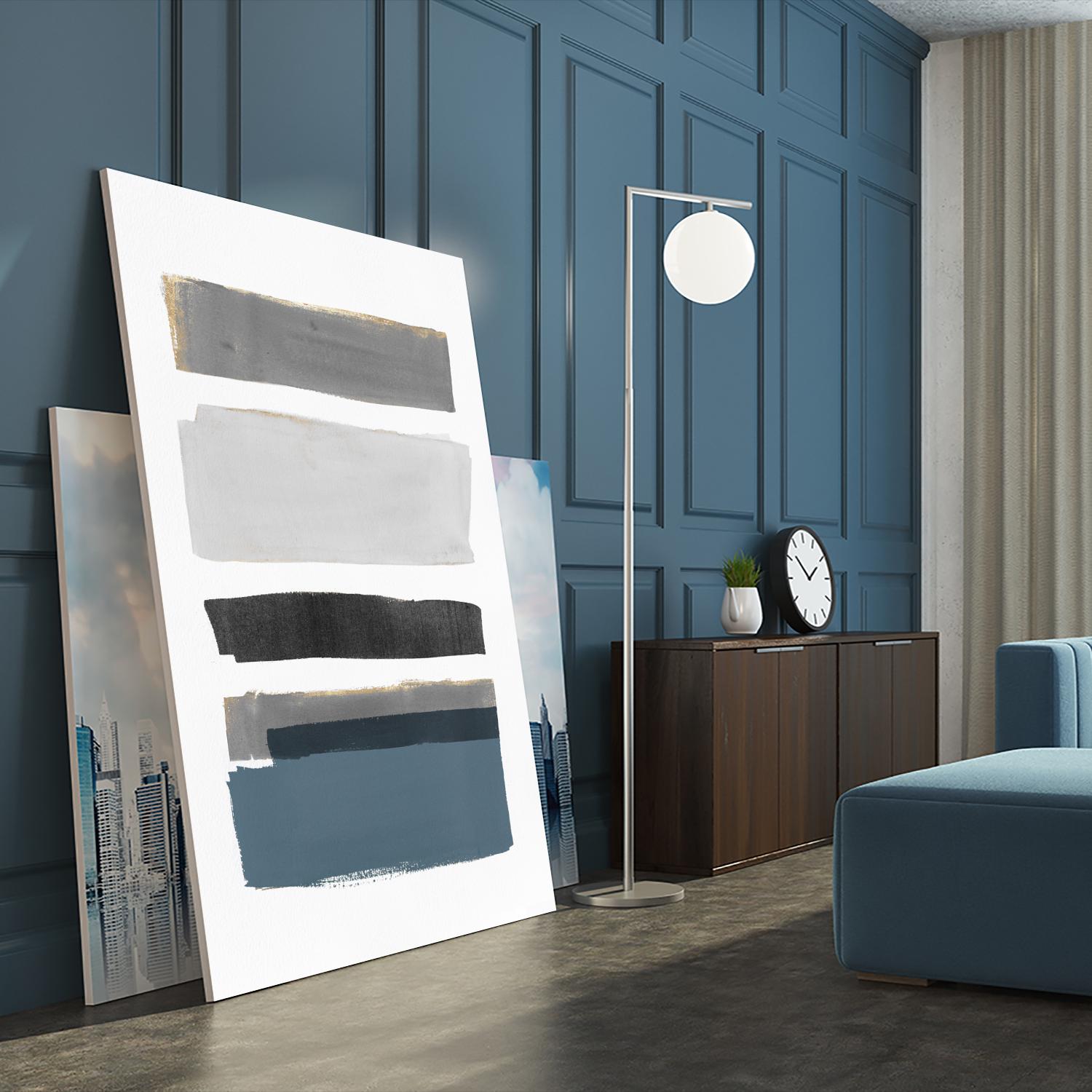 stacked Stripes I by Pi Studio on GIANT ART - gold shapes stripes