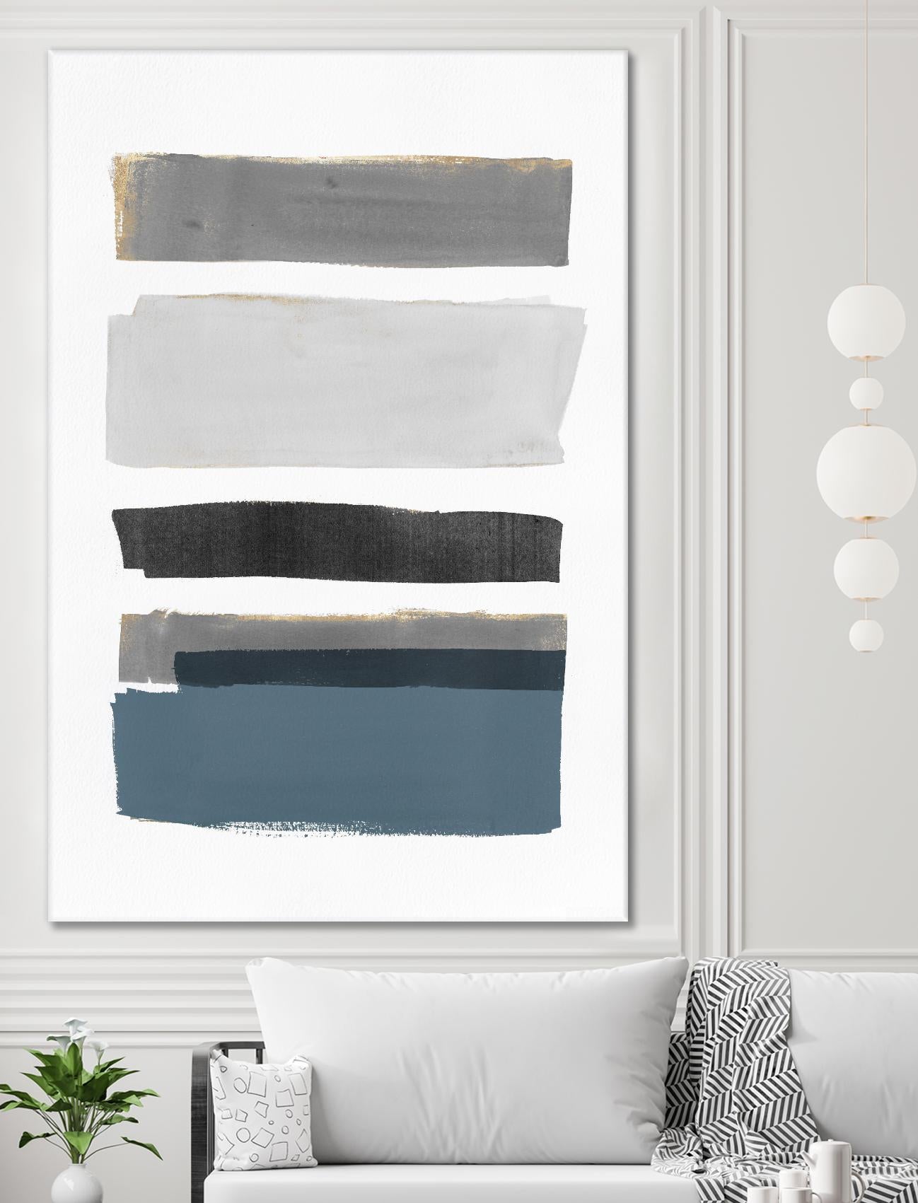 stacked Stripes I by Pi Studio on GIANT ART - gold shapes stripes