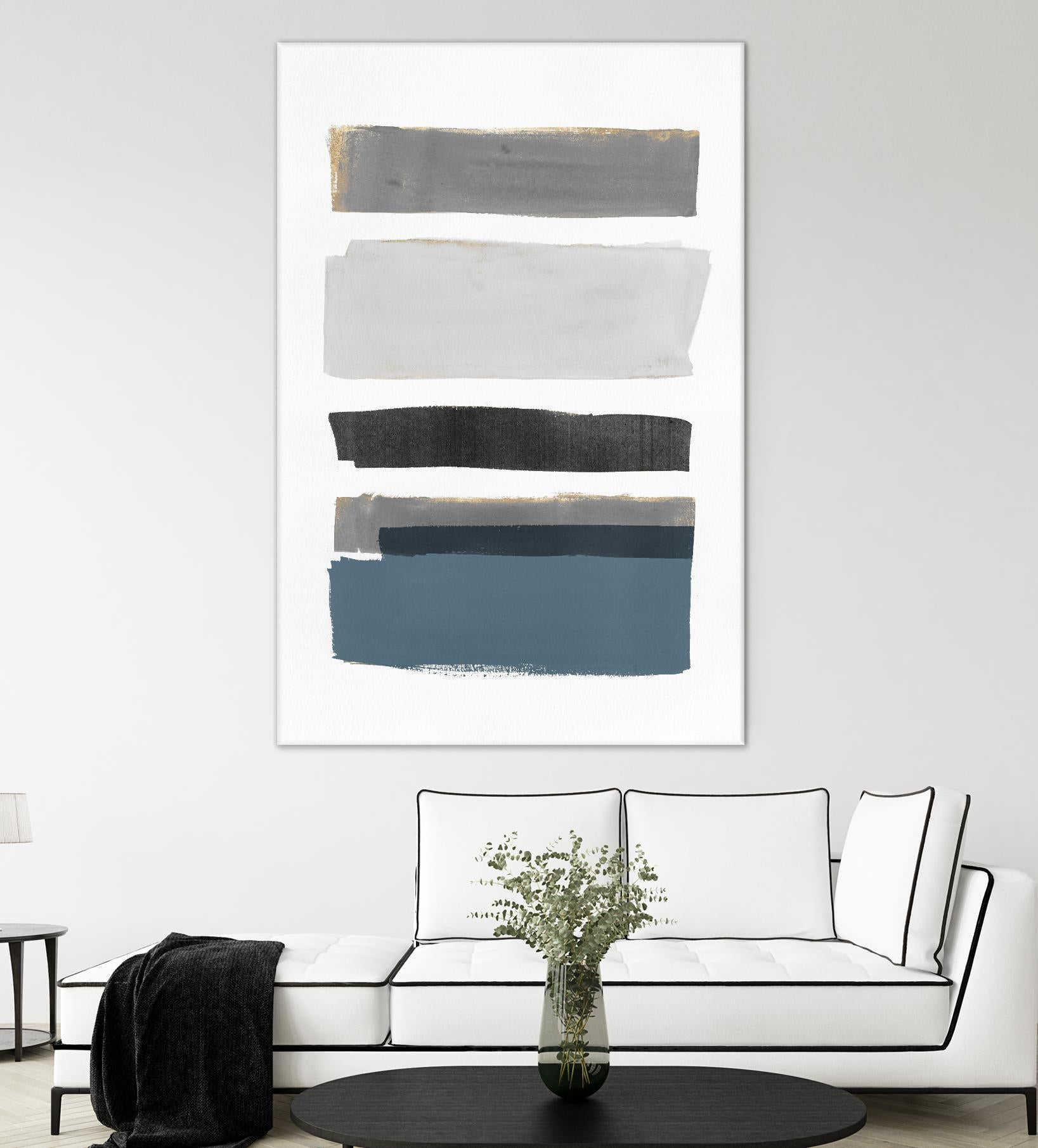 stacked Stripes I by Pi Studio on GIANT ART - gold shapes stripes