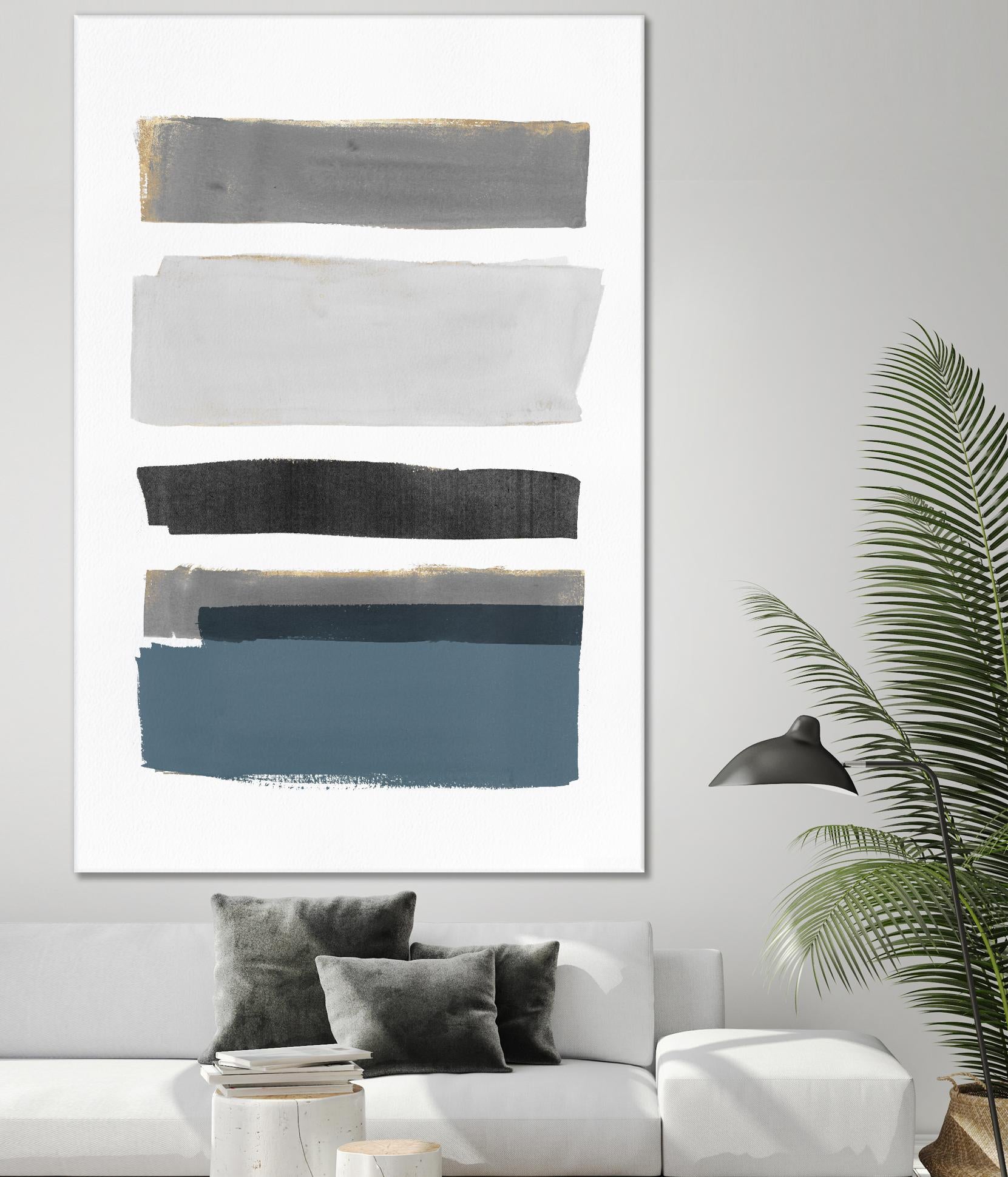 stacked Stripes I by Pi Studio on GIANT ART - gold shapes stripes