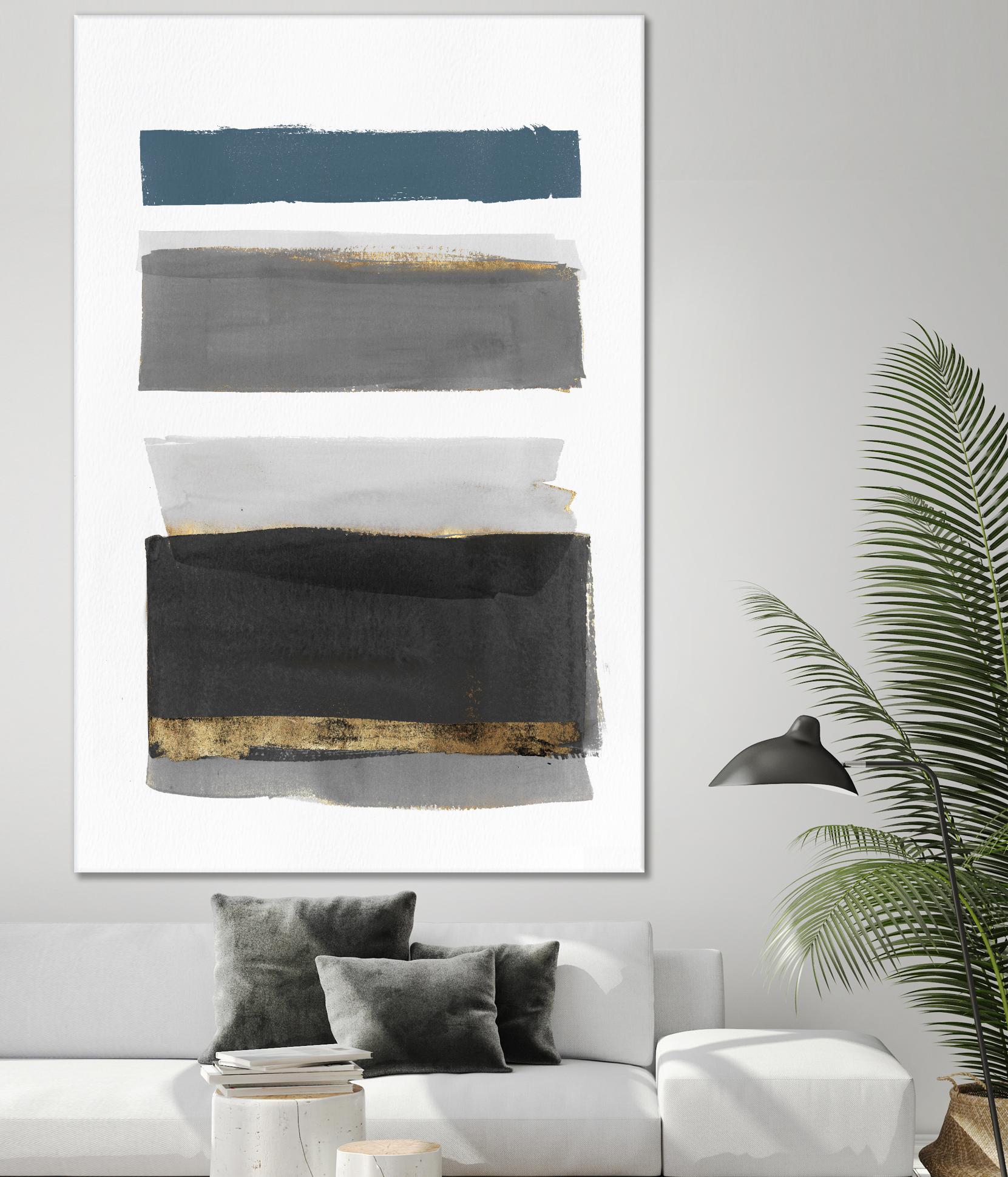 Stacked Stripes II by PI Studio on GIANT ART - gold shapes