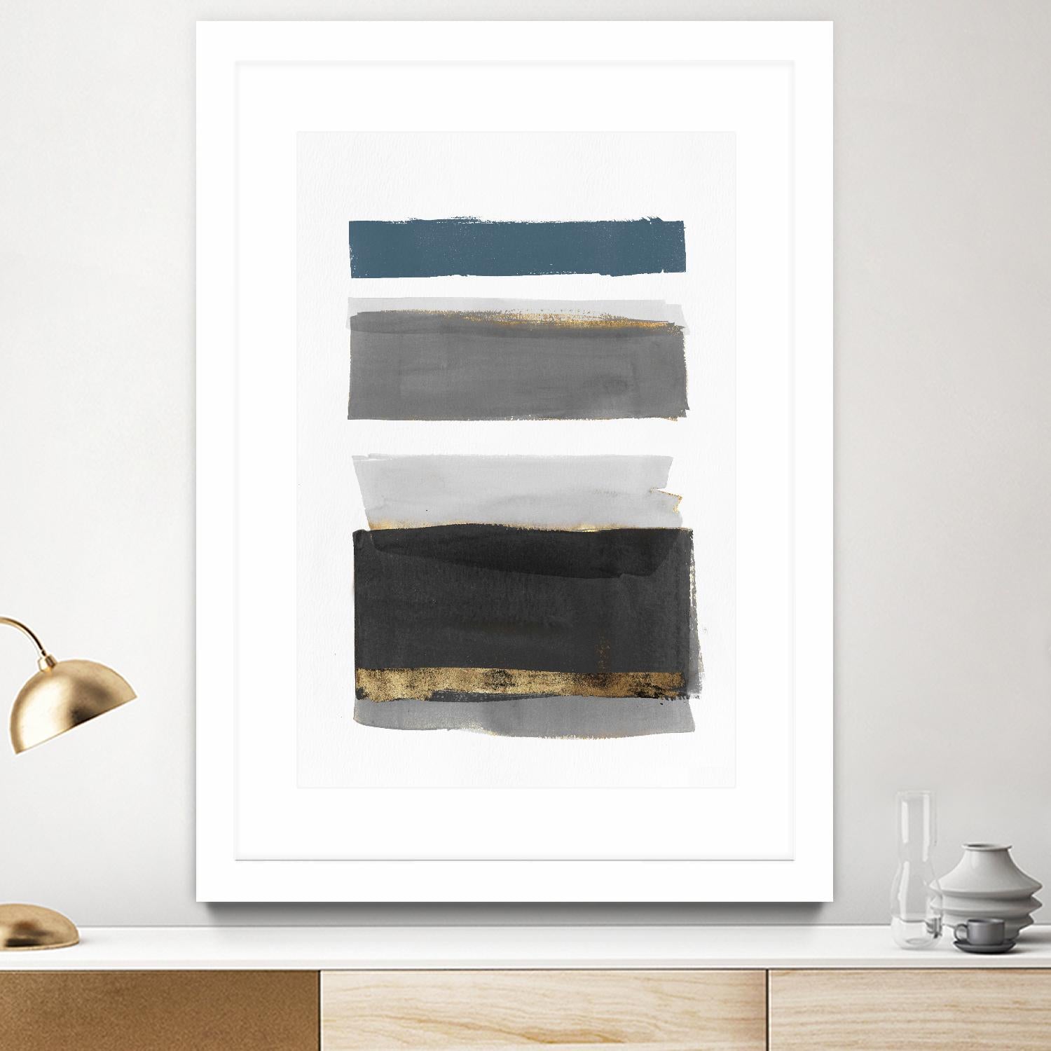 Stacked Stripes II by PI Studio on GIANT ART - gold shapes