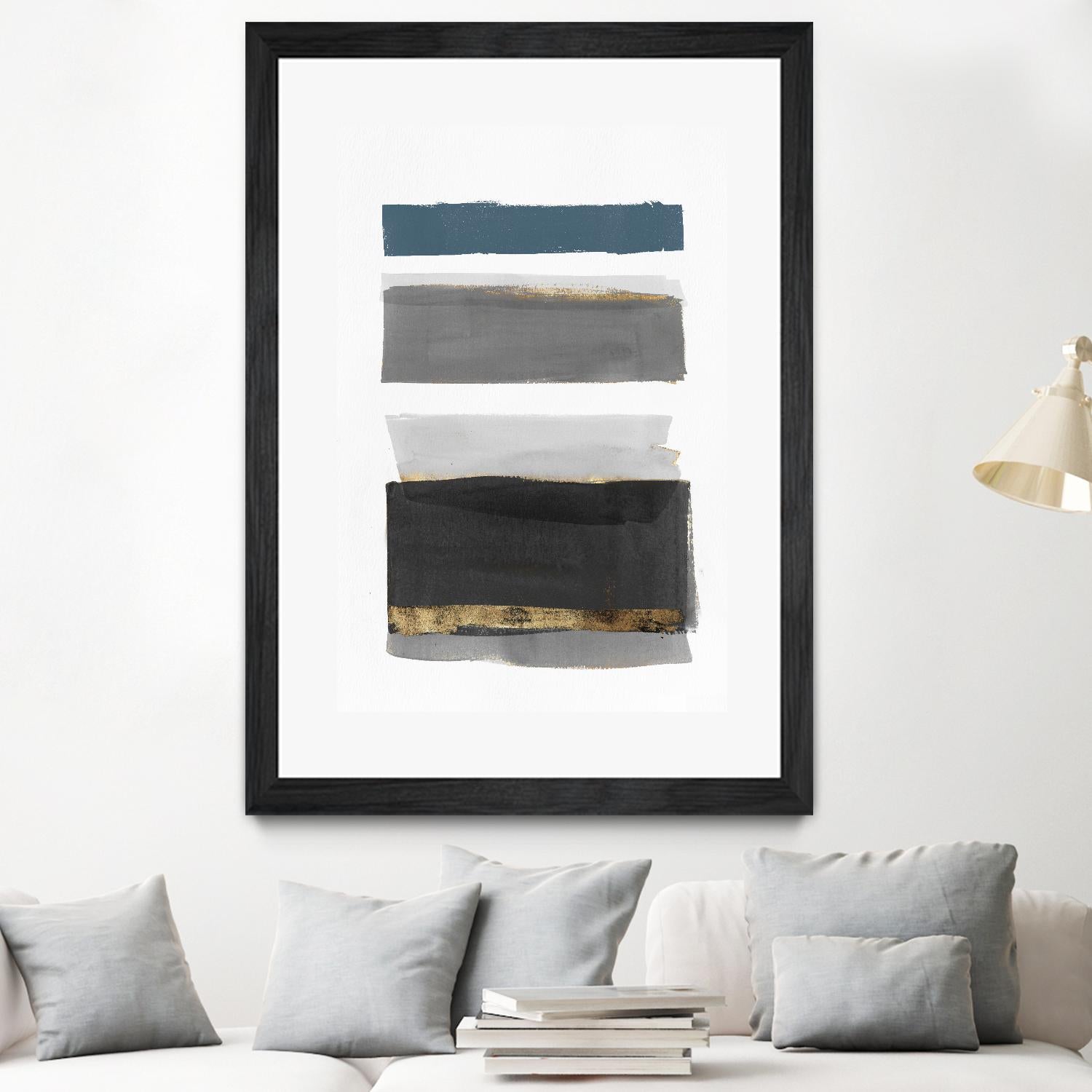 Stacked Stripes II by PI Studio on GIANT ART - gold shapes