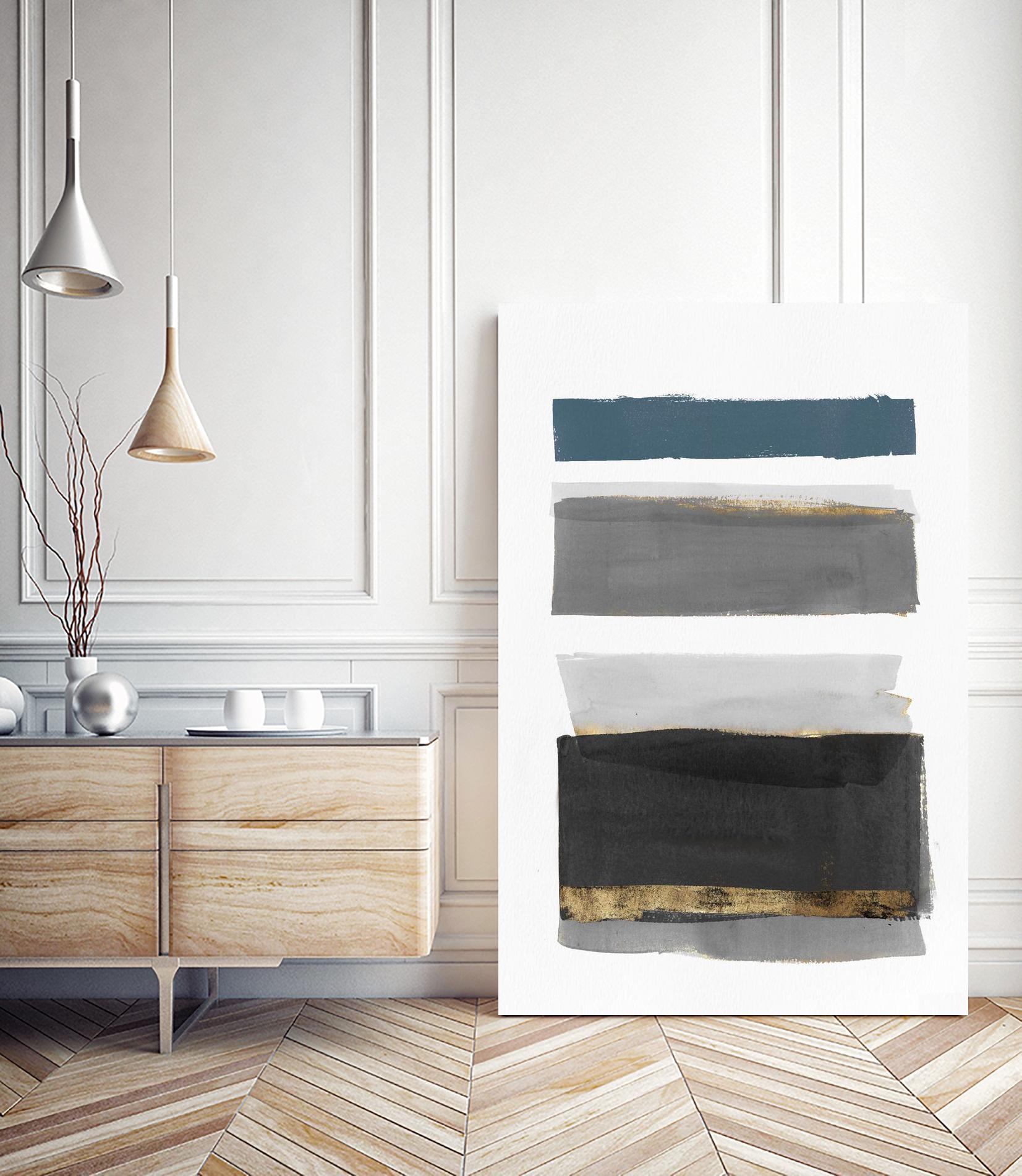 Stacked Stripes II by PI Studio on GIANT ART - gold shapes