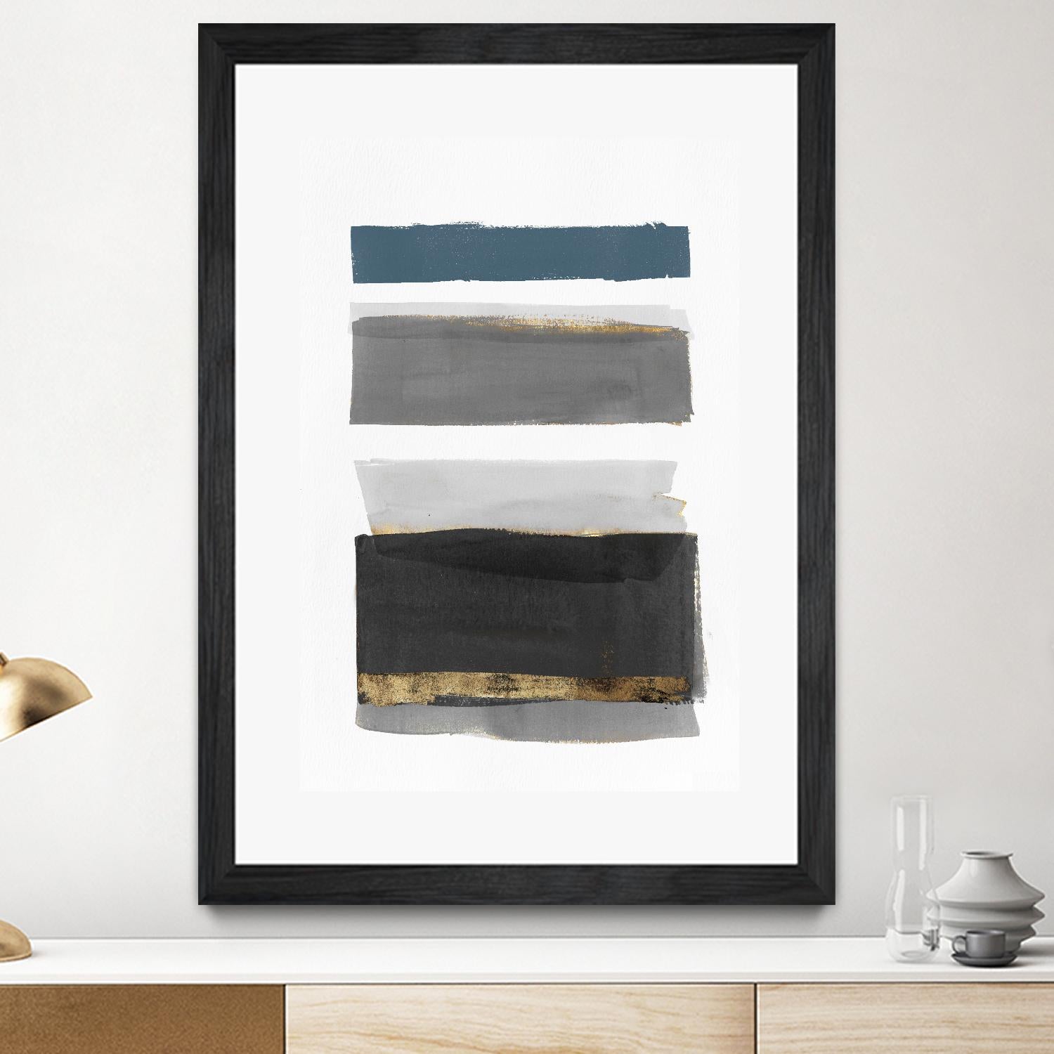 Stacked Stripes II by PI Studio on GIANT ART - gold shapes